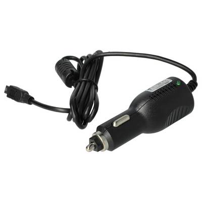 vhbw Autoladekabel kompatibel mit Falk Lux 22 | 30, 32, 40 - integrierte TMC Antenne Schwarz 90 cm, Mini-USB 12V-0