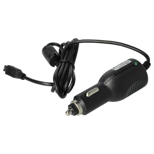 vhbw Autoladekabel kompatibel mit Falk Lux 22 | 30, 32, 40 - integrierte TMC Antenne Schwarz 90 cm, Mini-USB 12V