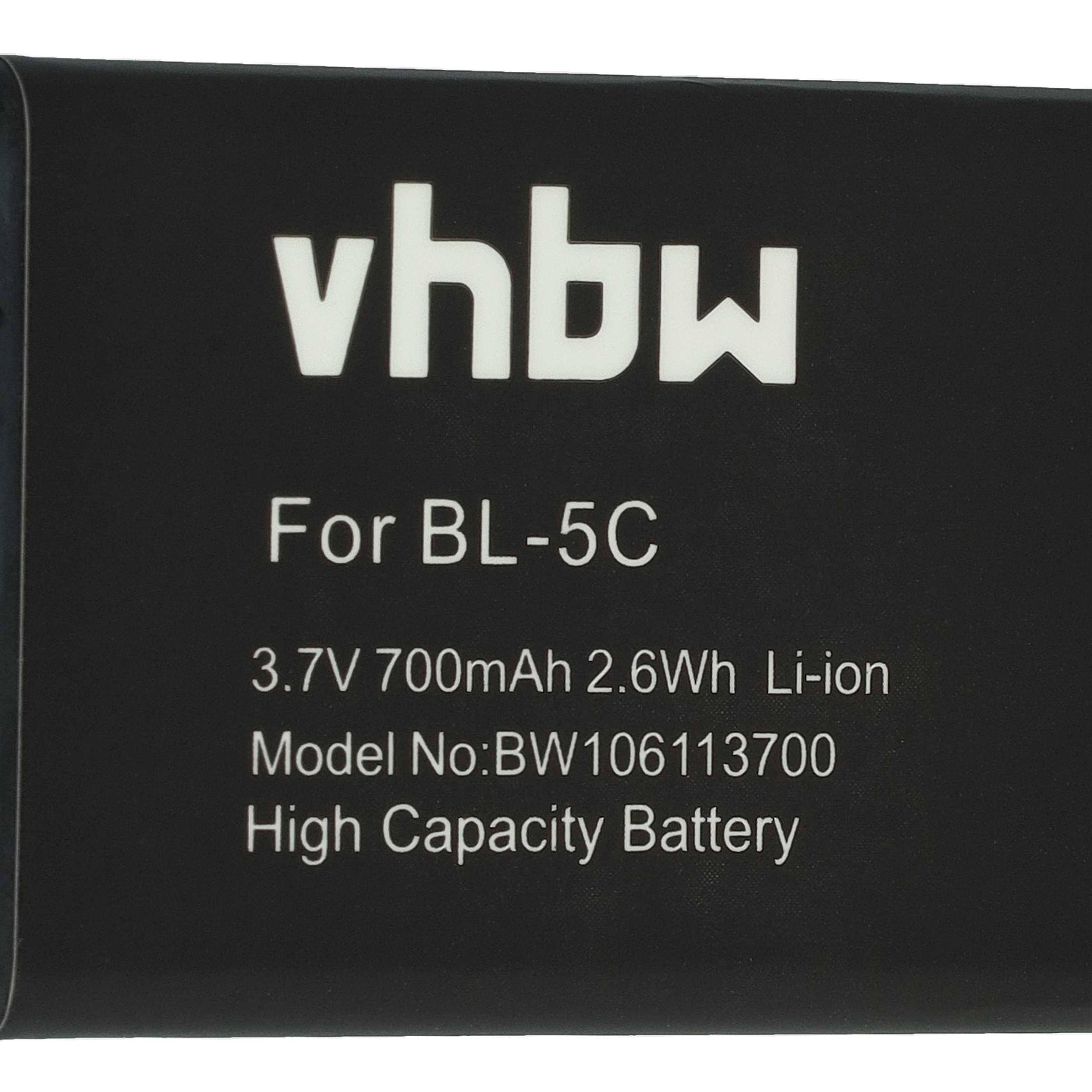 vhbw 3x Akku kompatibel mit Luiton LT-316 | Handy Smartphone Telefon (700 mAh, 3,7 V, Li-Ion)-1
