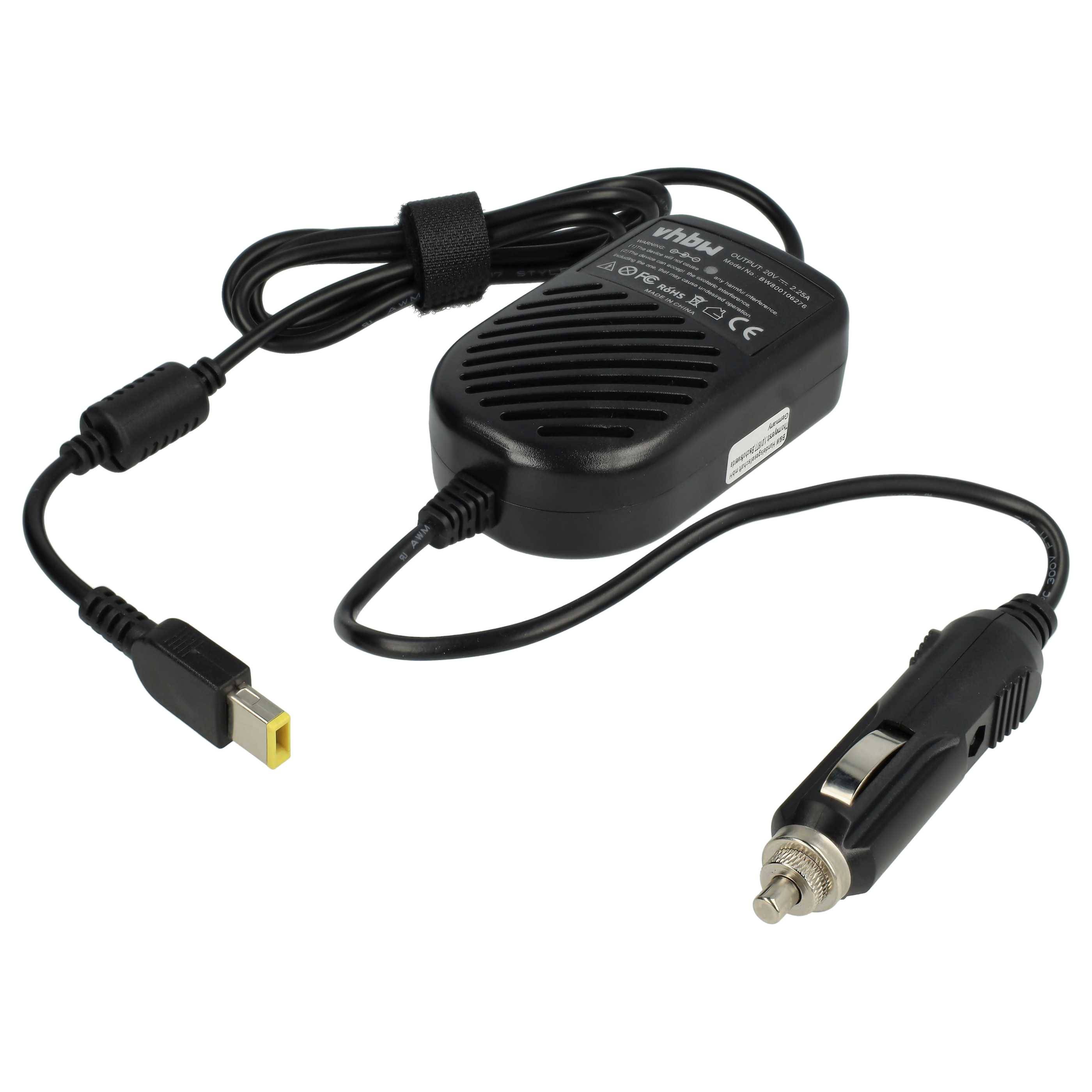 vhbw KFZ-Ladekabel kompatibel mit Lenovo IdeaPad Yoga 11s | Y70 touch, Yoga 11, Y70, Y50 Notebook - 12V Ladegerät-0