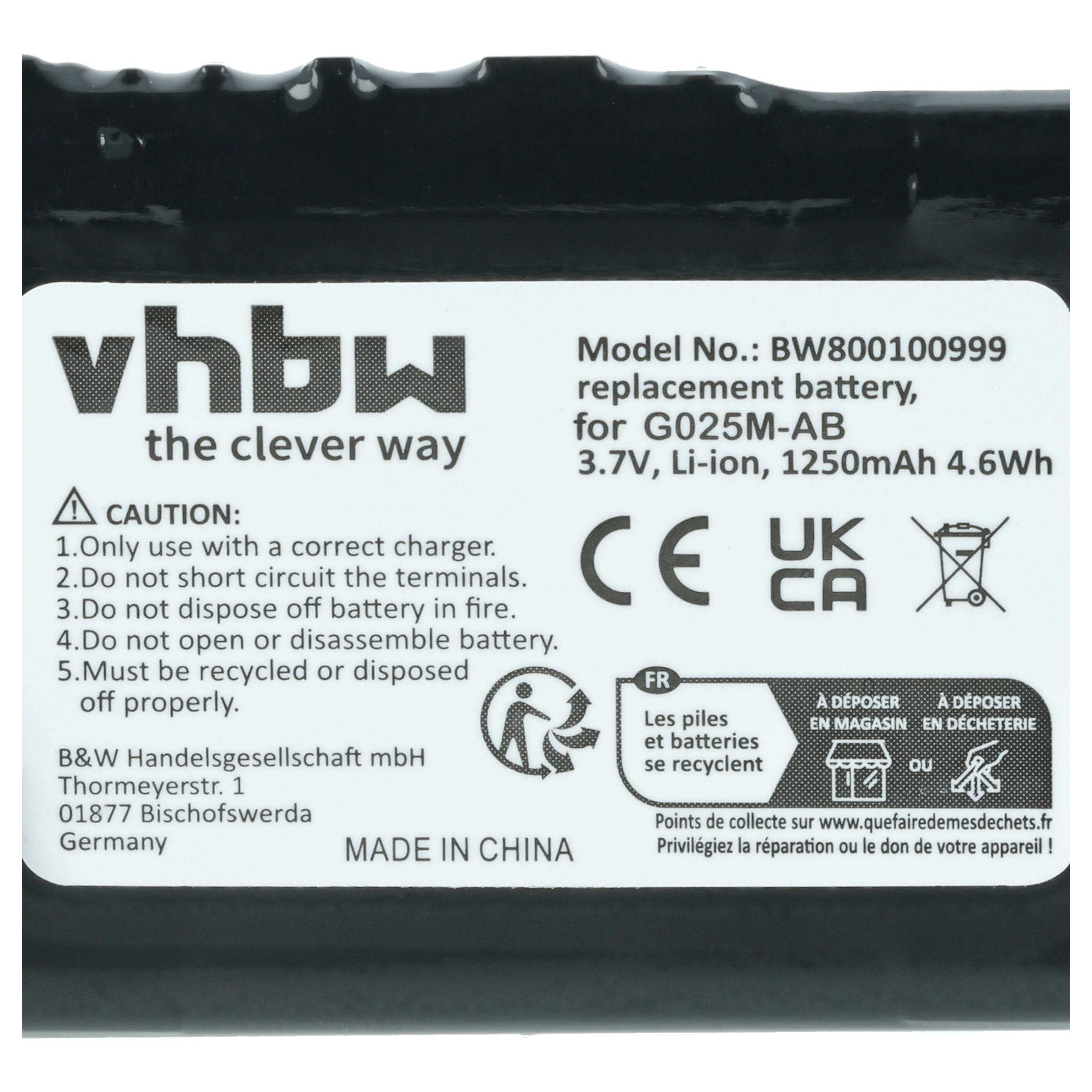 vhbw 1x Akku kompatibel mit Medion MD96252, MD96269, MD96270, MD96271, MD96272 GPS Navigation Navi (1200 mAh, 3,7 V-2