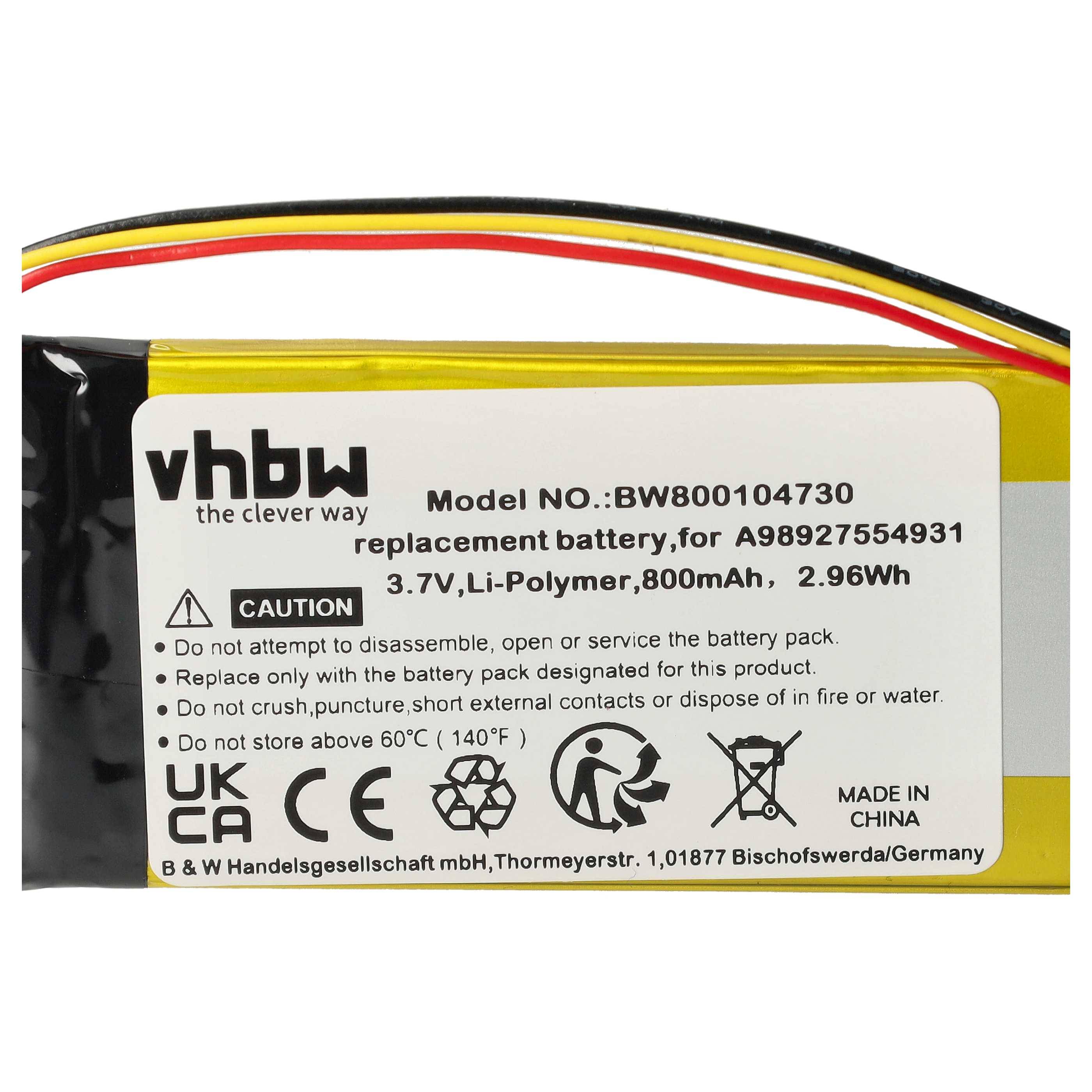 vhbw Akku kompatibel mit Sony Portable Reader PRS-600/RC | PRS-600/BC, PRS-600 eBook Reader (800 mAh, 3,7 V, Li-Polymer)-4