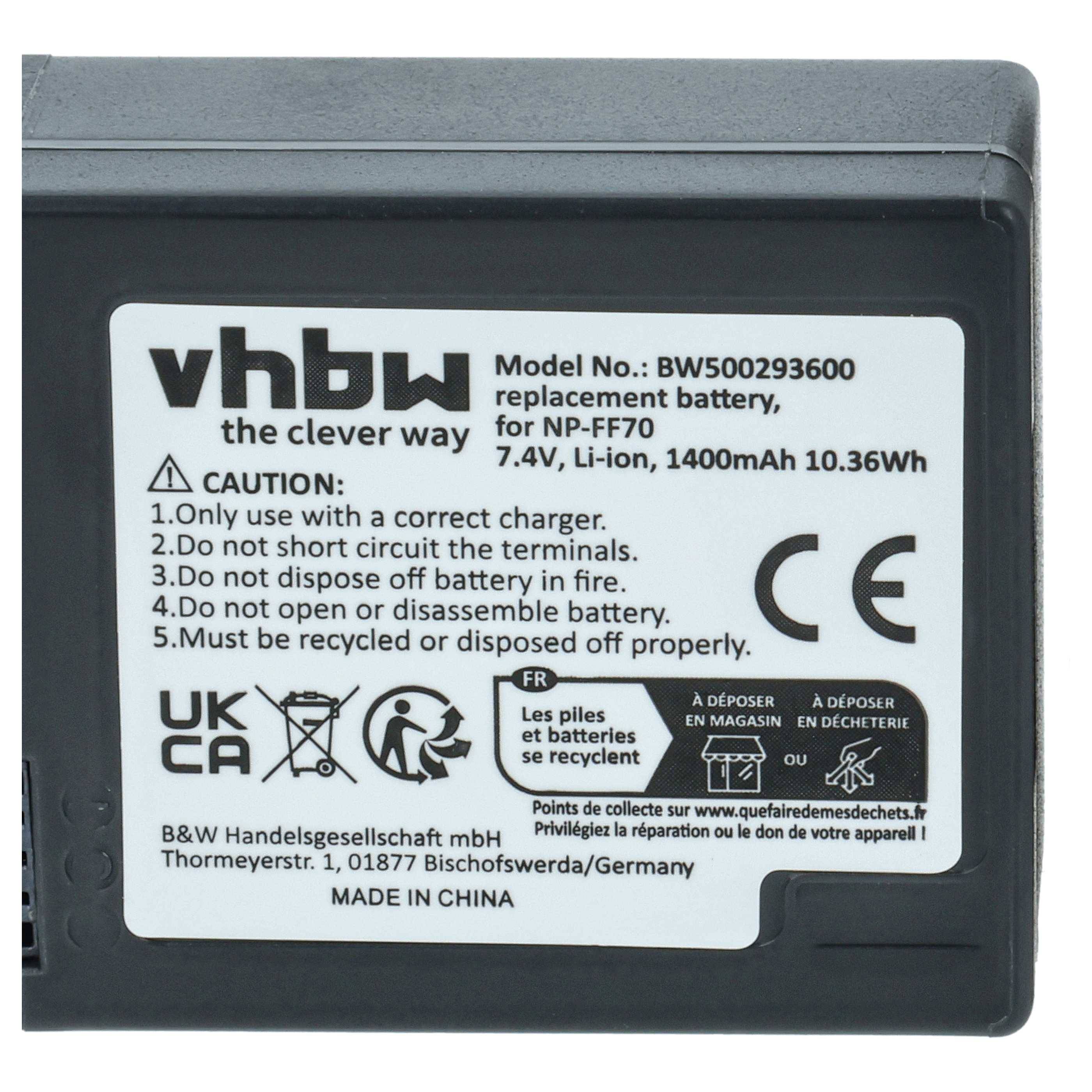 vhbw 2x Akku kompatibel mit Sony DCR-IP55E, DCR-IP7BT, DCR-PC106, DCR-IP7E | für DCR-IP5E, DCR-IP7 Videokamera Camcorder-3