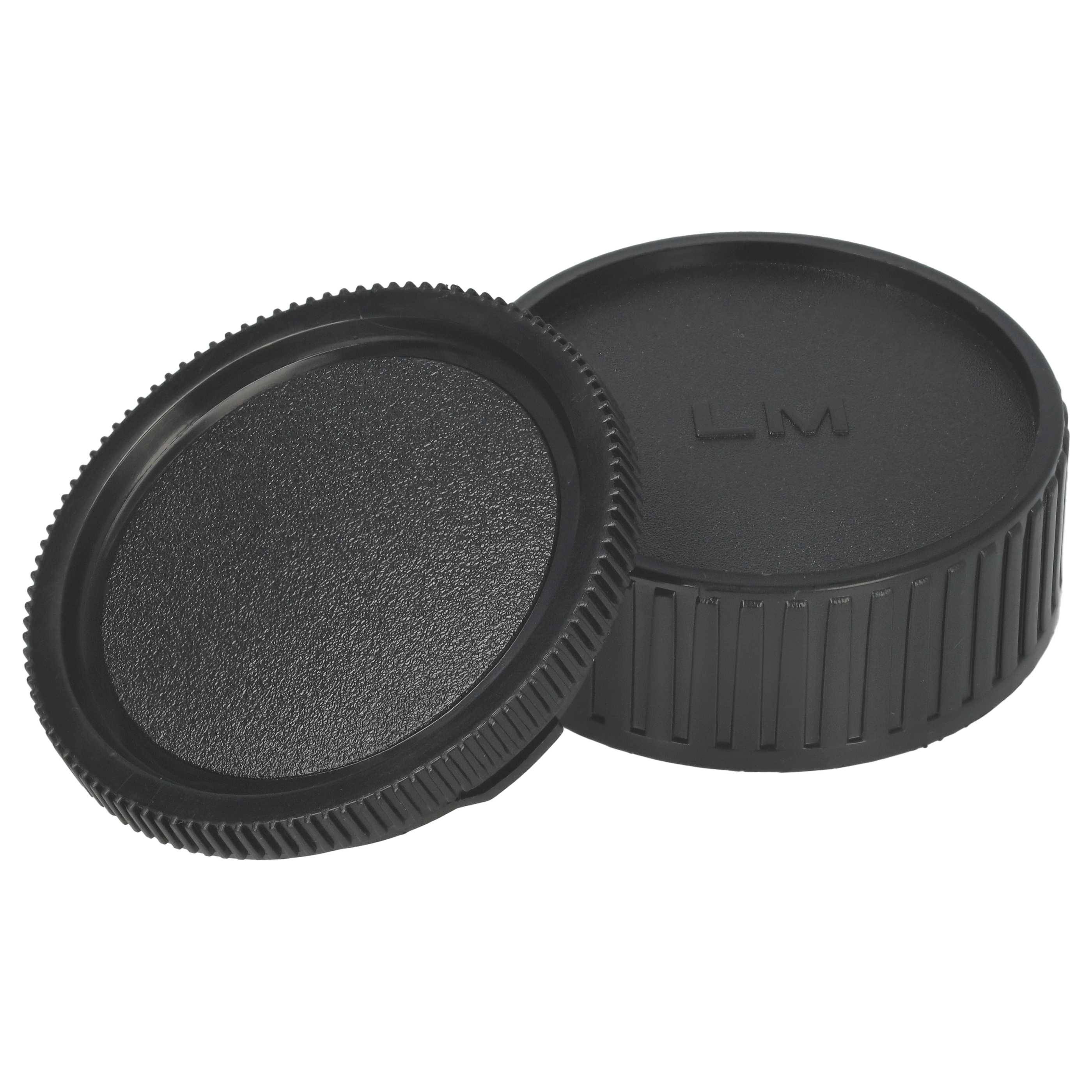 vhbw Objektivdeckel-Set kompatibel mit Leica M Kamera | Rück- und Gehäusedeckel Schwarz-0