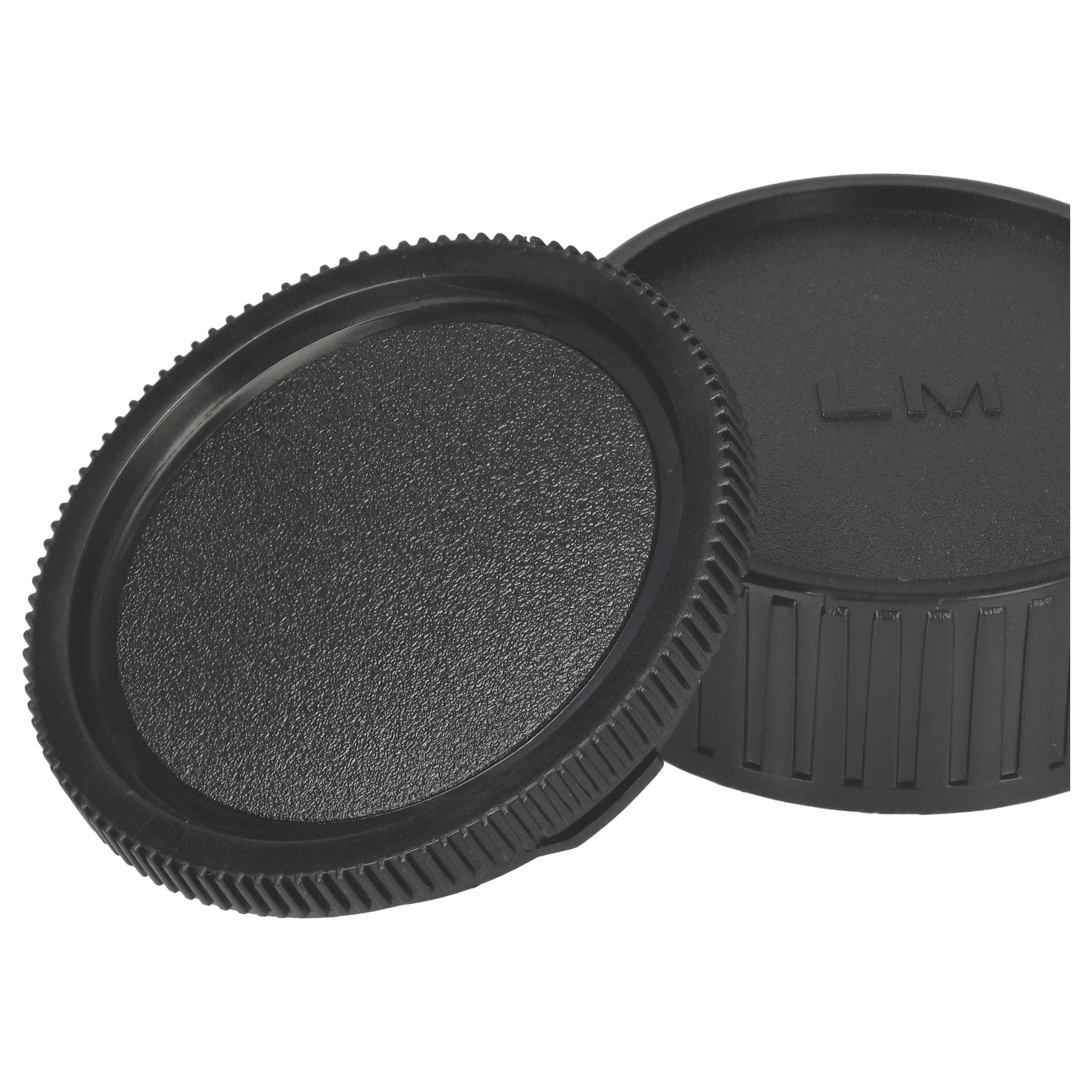 vhbw Objektivdeckel-Set kompatibel mit Leica M Kamera | Rück- und Gehäusedeckel Schwarz-3