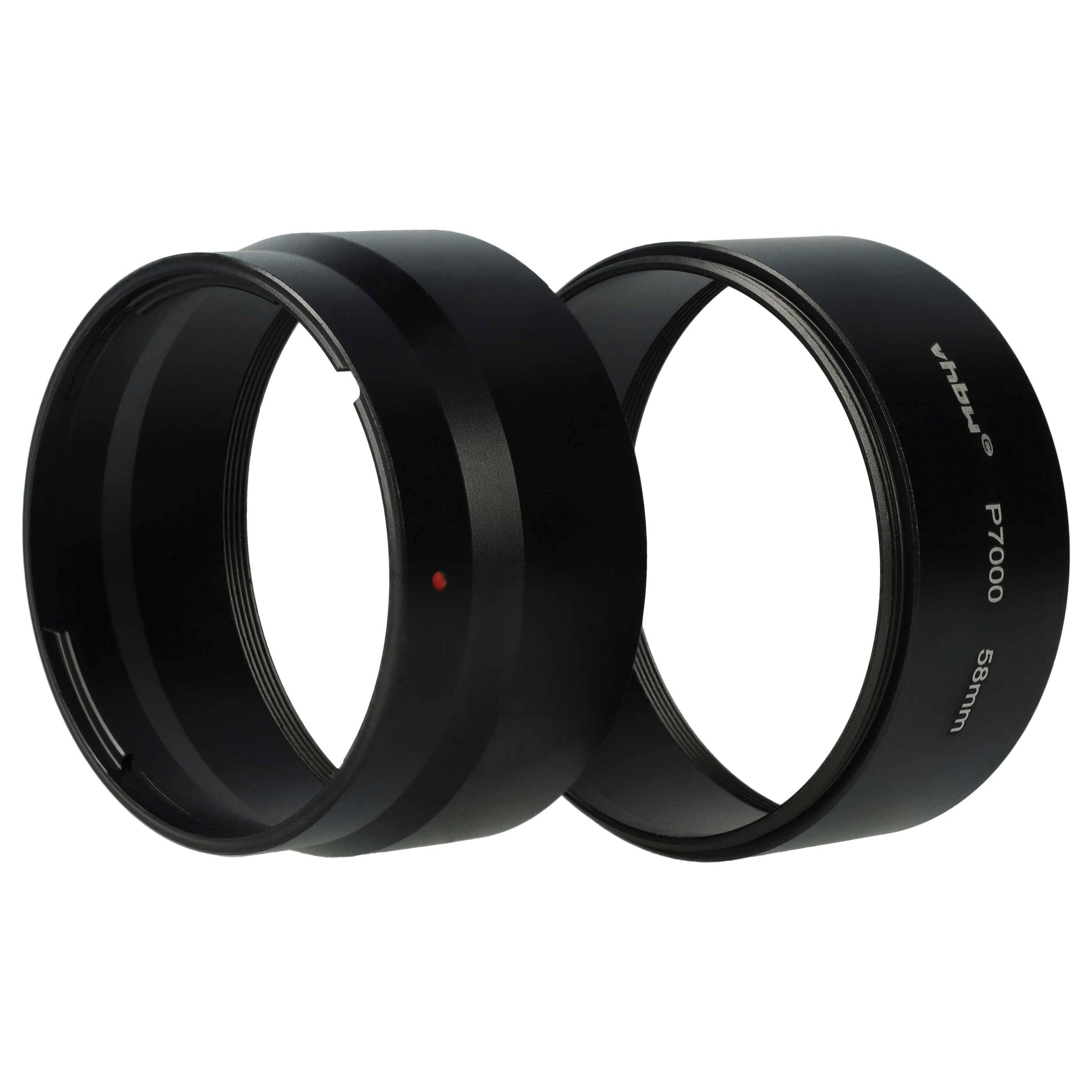 vhbw 58 mm Filteradapter kompatibel mit Nikon Coolpix P7000 | P7100 Kamera Objektiv - Adapter in Tubusform-0