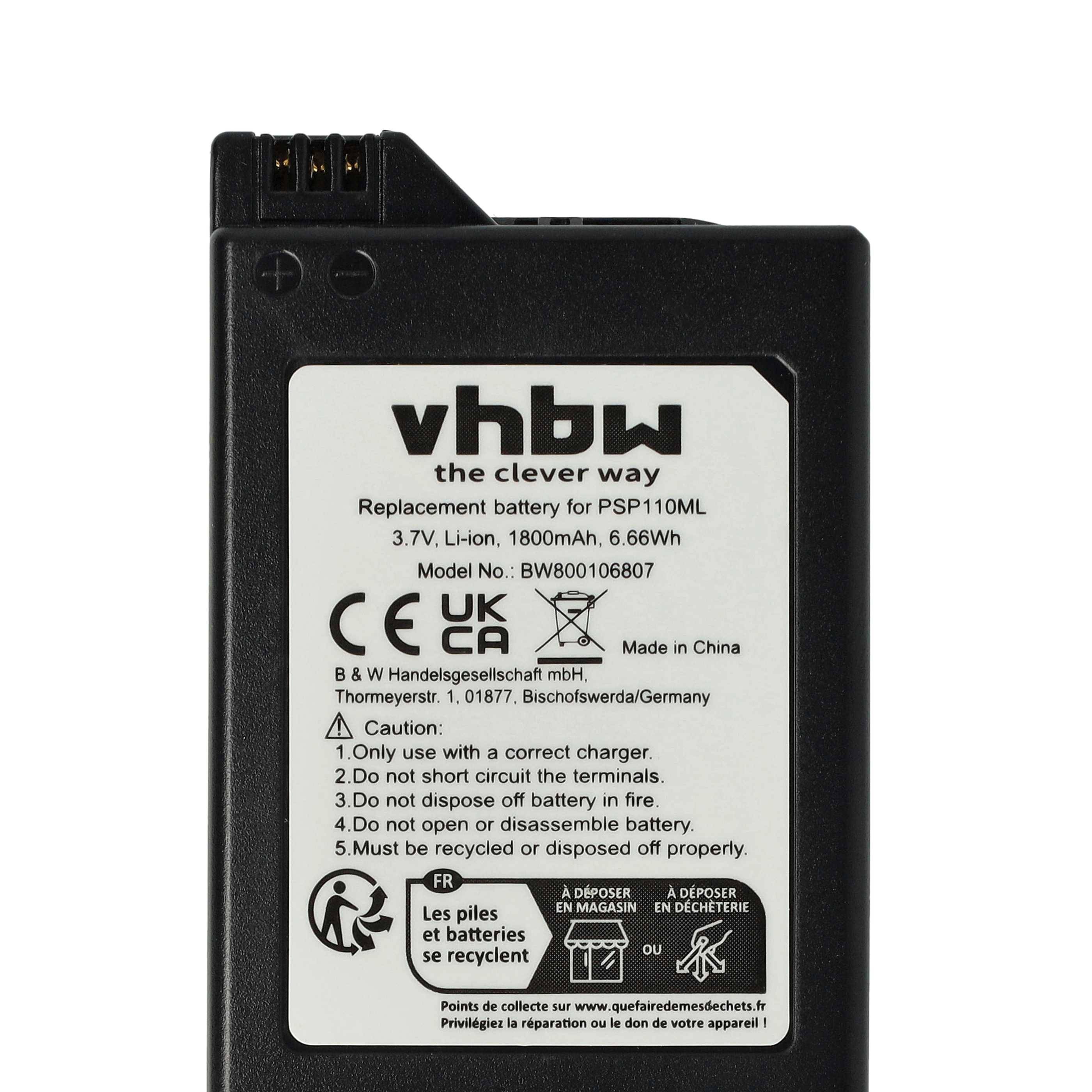 vhbw Akku kompatibel mit Sony Playstation Portable PSP-1000 | PSP-1000K-CW, PSP-1001, PSP-1004, PSP-1006, PSP-1010 --4