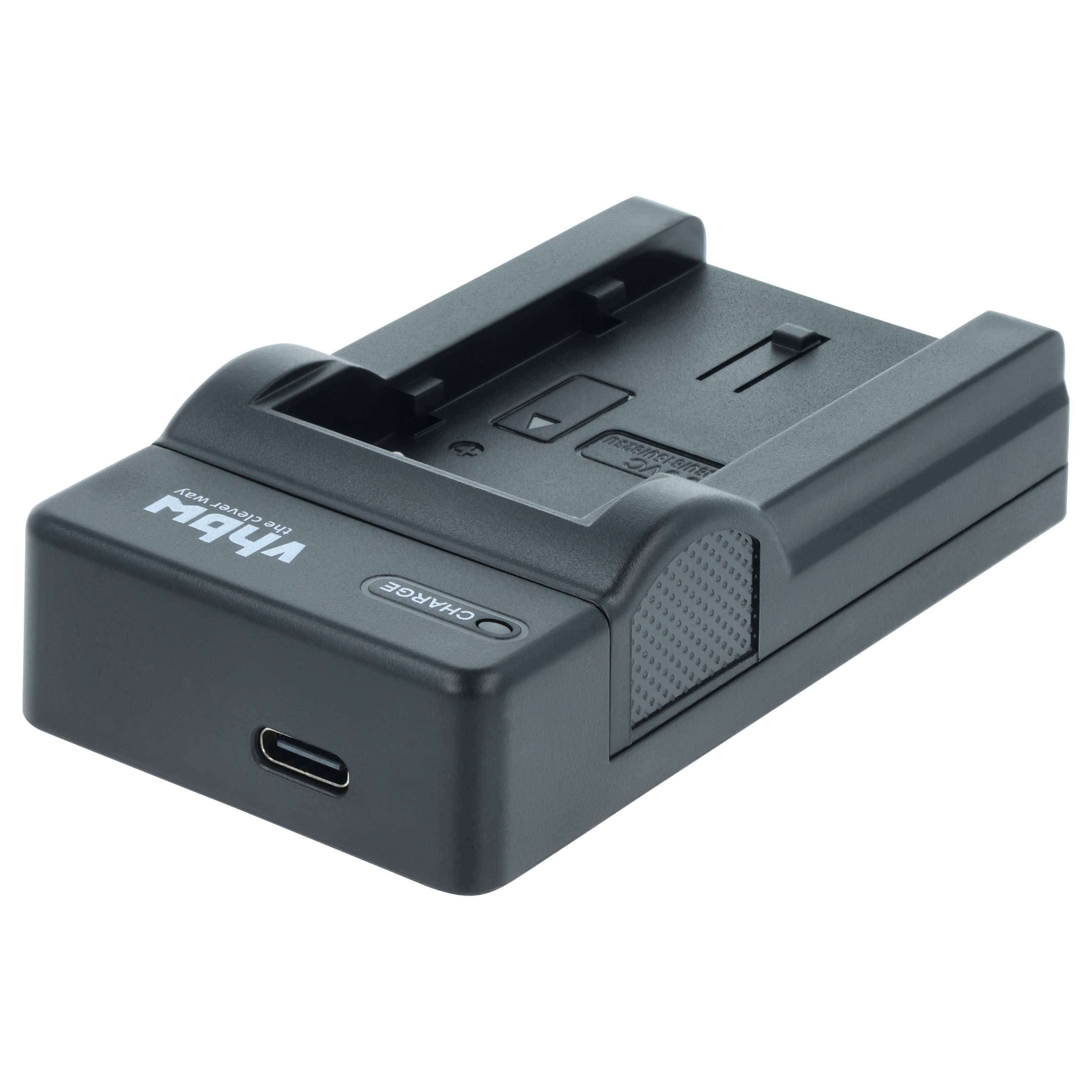 vhbw USB-C Ladegerät kompatibel mit JVC BN-VF908 | BN-VF823U für Kamera Camcorder - Ladeschale + USB-C Kabel Ladeanzeige-1