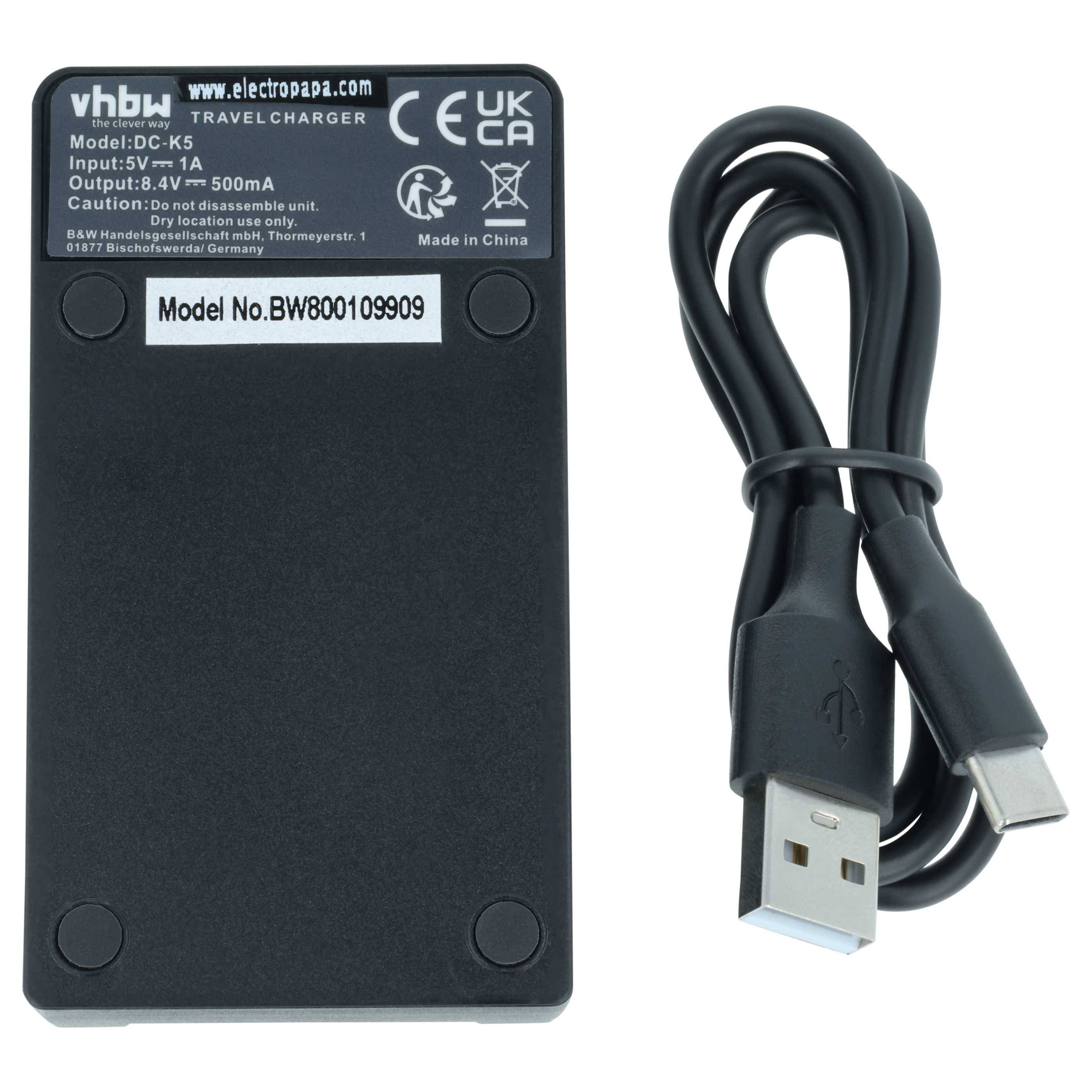 vhbw USB-C Ladegerät kompatibel mit JVC BN-VF908 | BN-VF823U für Kamera Camcorder - Ladeschale + USB-C Kabel Ladeanzeige-2