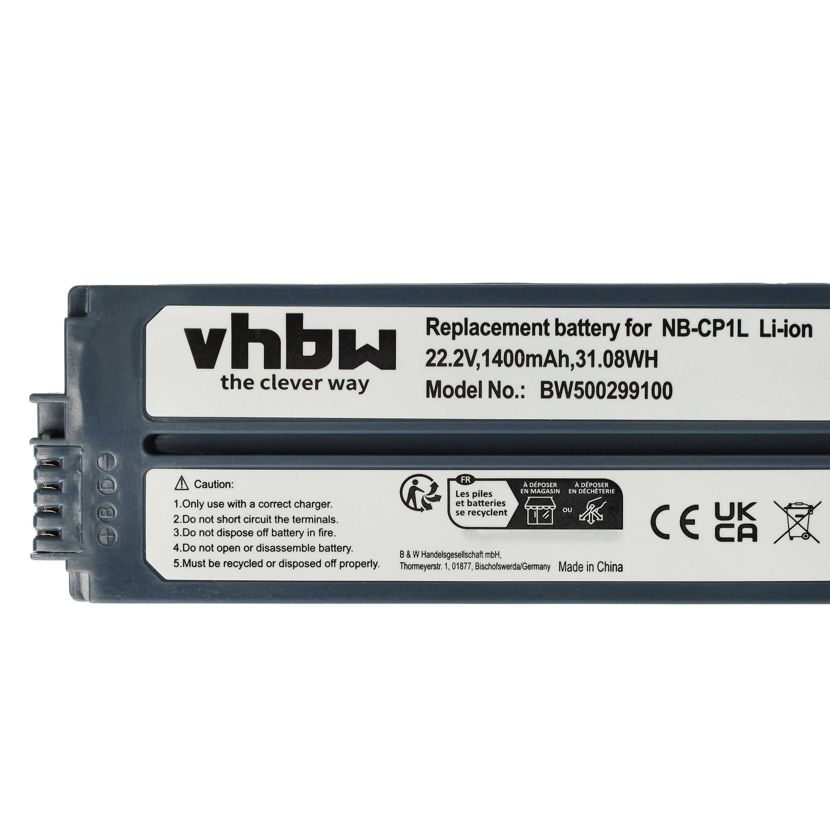 vhbw Akku kompatibel mit Canon Selphy CP-1200 | CP-1000, CP-100, CP-1300, CP-1500, CP-200, CP-220 Fotodrucker (1400 mAh-4