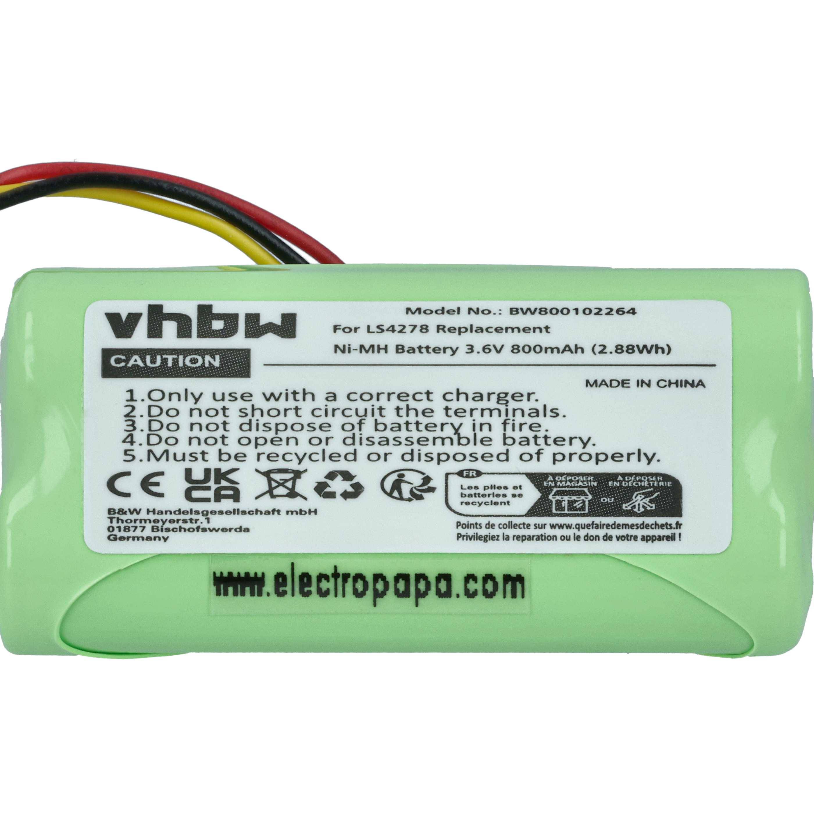 vhbw Akku kompatibel mit Symbol LS4278 | Barcodescanner POS Ersatz für BTRY-LS42RAA0E-01, BTRY-LS42RAAOE-01, 82-67705-01-3
