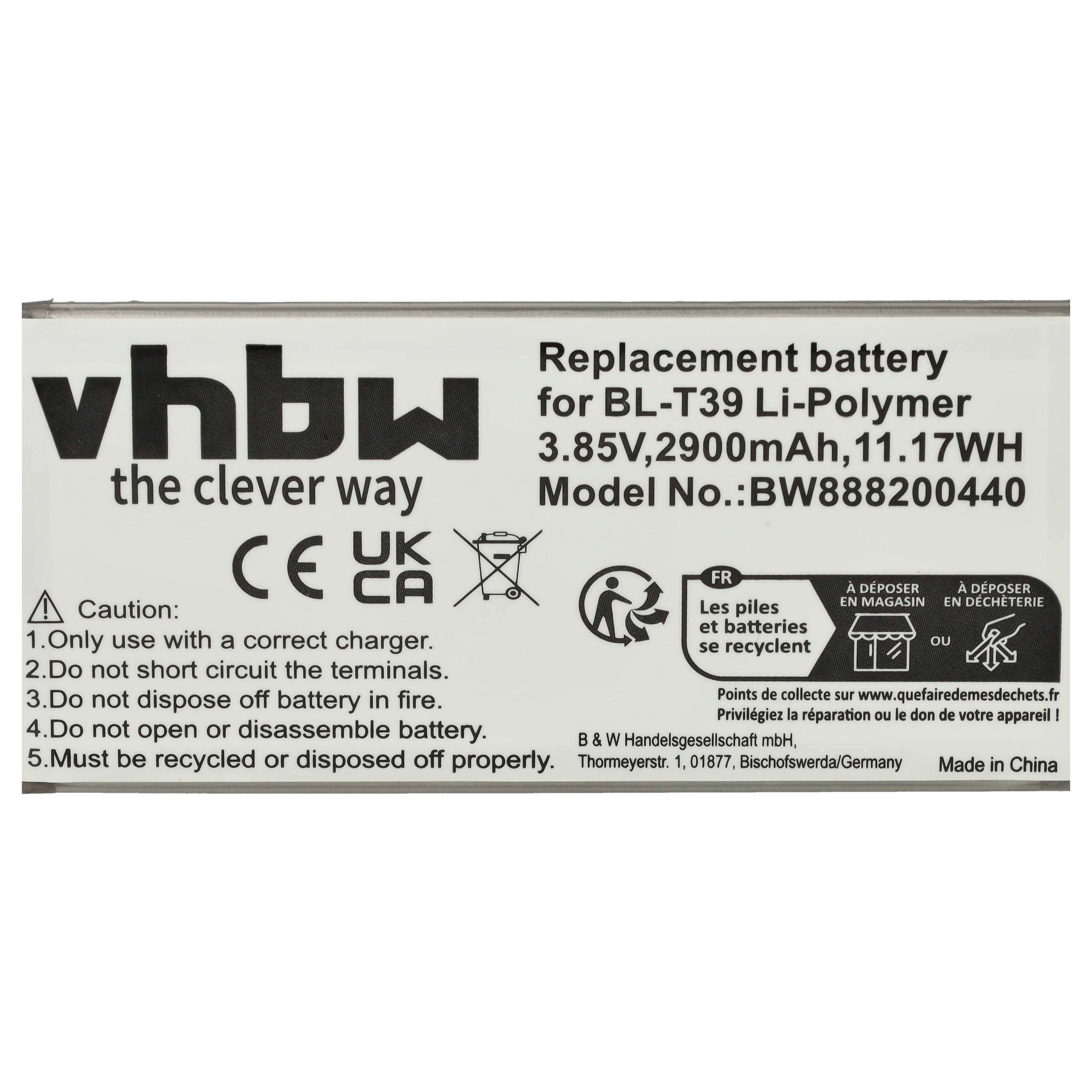 vhbw Akku kompatibel mit LG K40 2019 | K30 2019, L423DL, L322DL, Journey, Judy, K12+ 2019 Handy Smartphone Telefon (2900-5