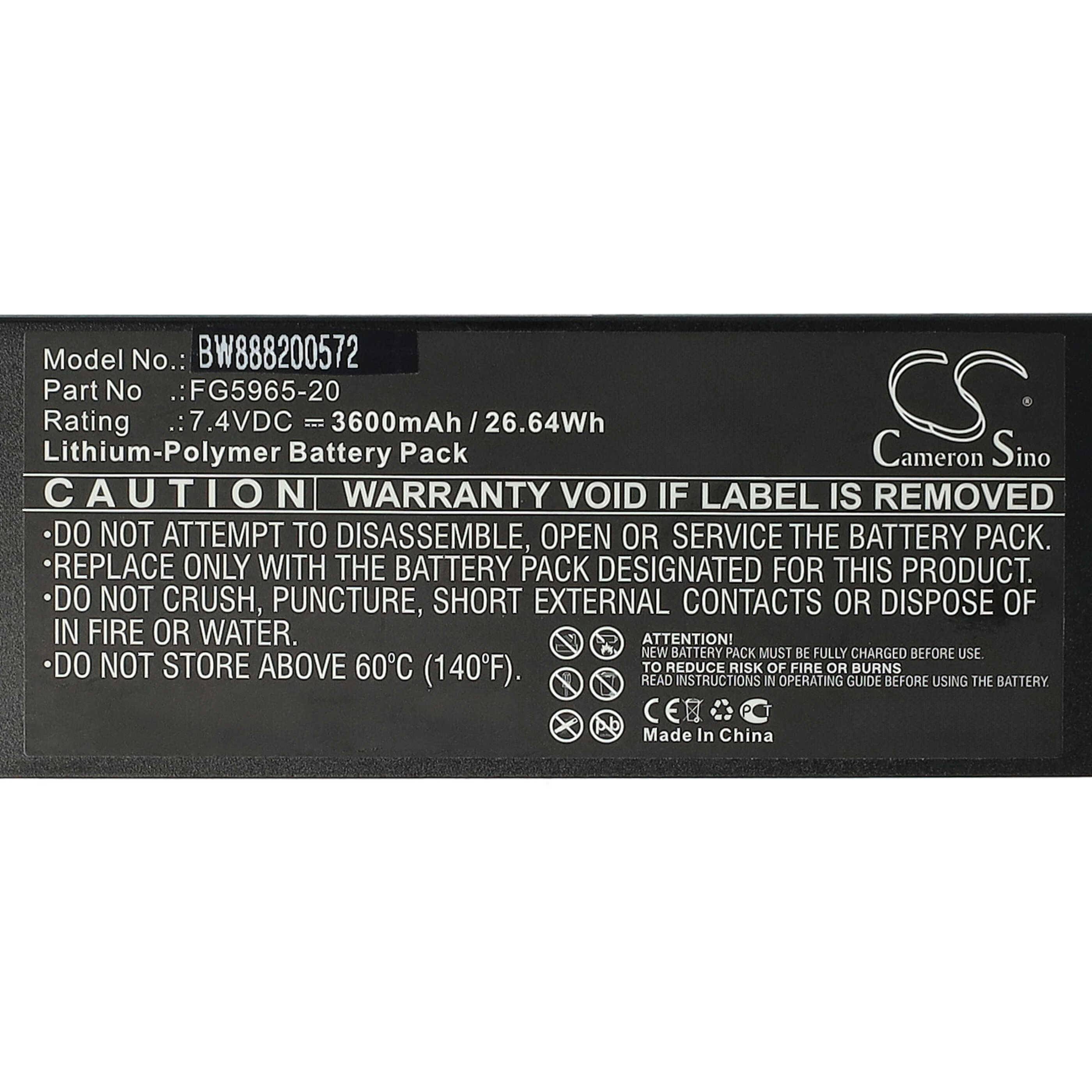 vhbw Akku Ersatz für AMX FG5965-20 | für Wireless Touchpad (3600 mAh, 7,4 V, Li-Polymer)-4