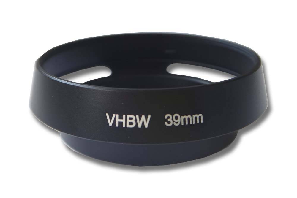 vhbw Gegenlichtblende für 39mm Objektiv | Streulichtblende, Schwarz, Metall, rund-0