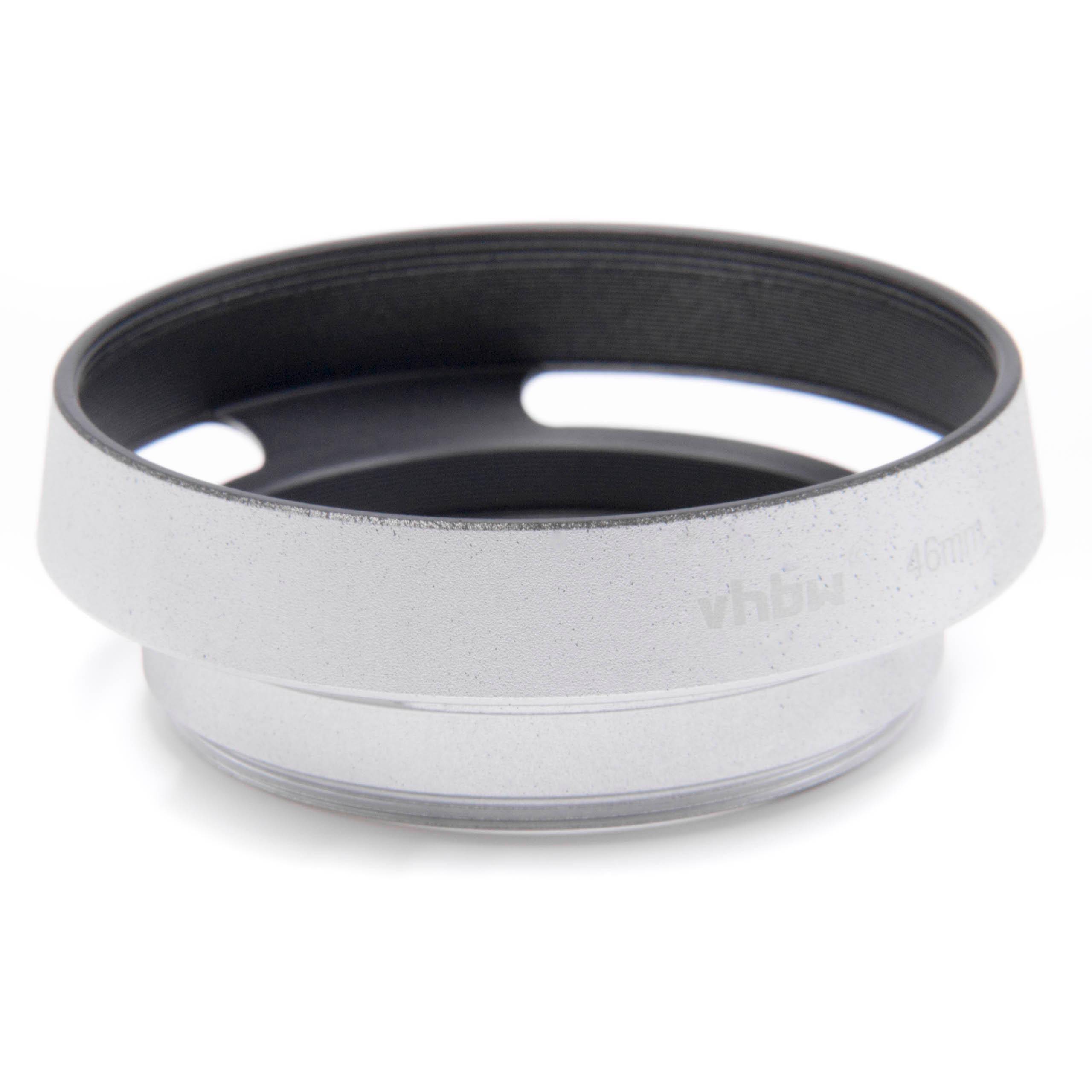 vhbw Gegenlichtblende für 46mm Objektiv | Streulichtblende, Silber, Metall, rund-0