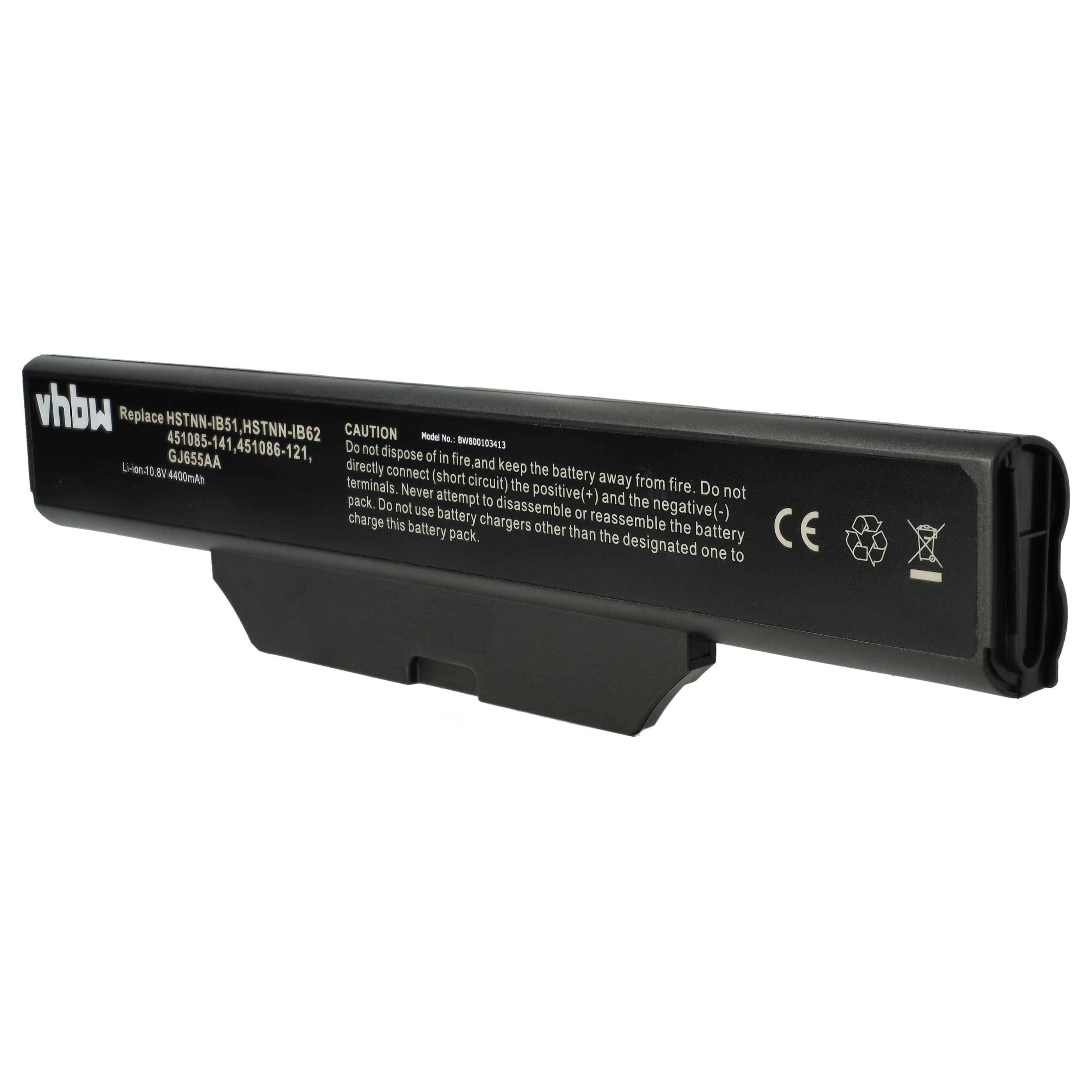vhbw Akku kompatibel mit HP CompaQ 655HP | 6730, 6735, 6730s, 6720, 6700, 610, 6720s, 6720t, 550 Notebook (4400 mAh, 10-0