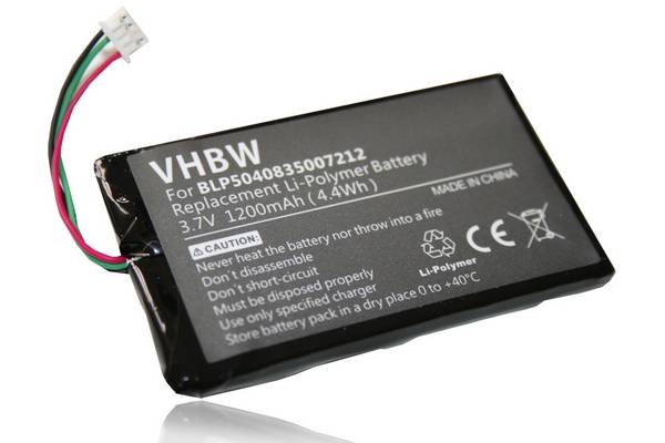 vhbw Akku kompatibel mit Falk F12 3rd Edition | F5, F10 3rd Edition, F10, F12 GPS Navigation Navi (1200 mAh, 3,7 V