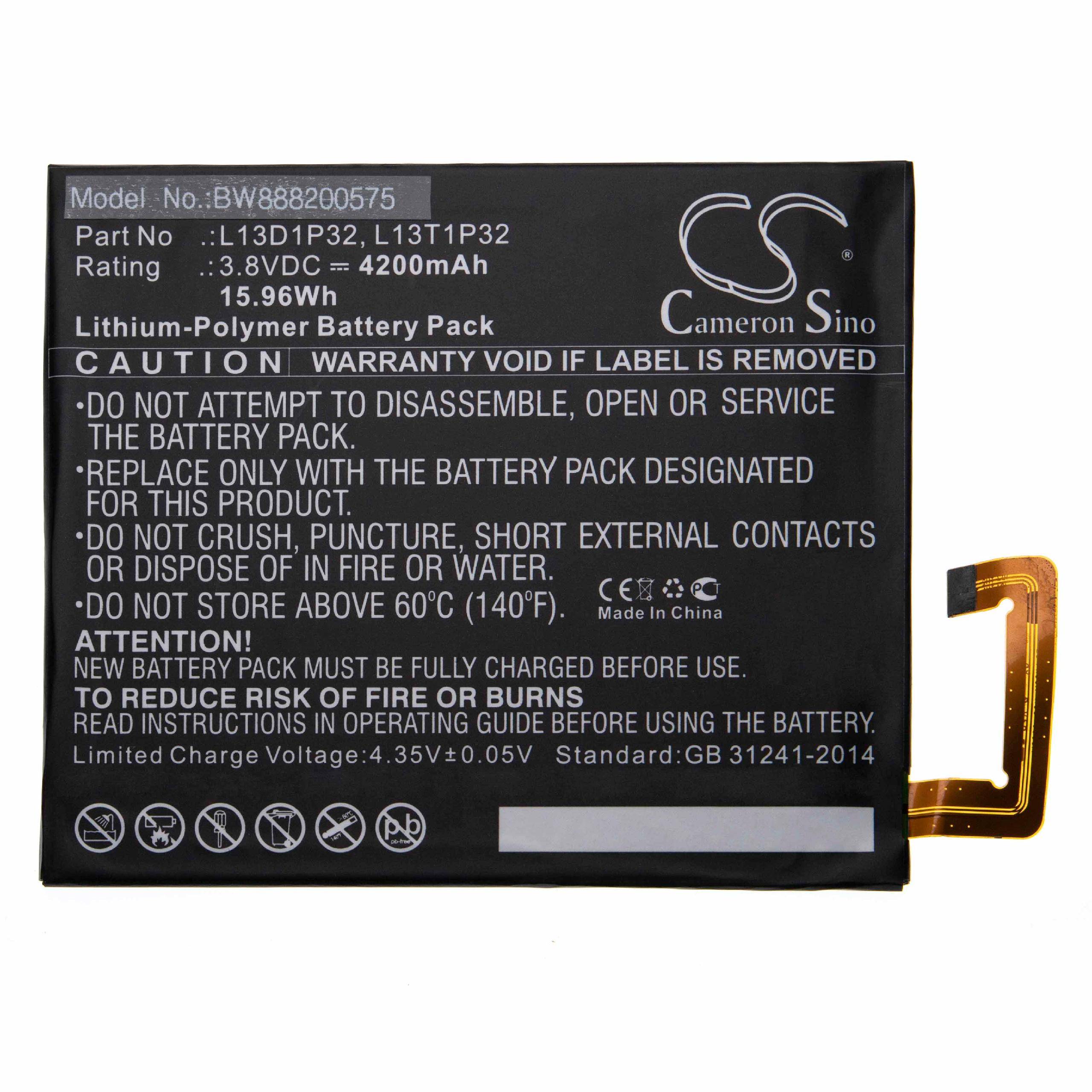 vhbw Akku kompatibel mit Lenovo Tab 2 A8-50F | 2 A8-50, 2 A8-50LC Tablet Pad (4200 mAh, 3,8 V, Li-Polymer)-2