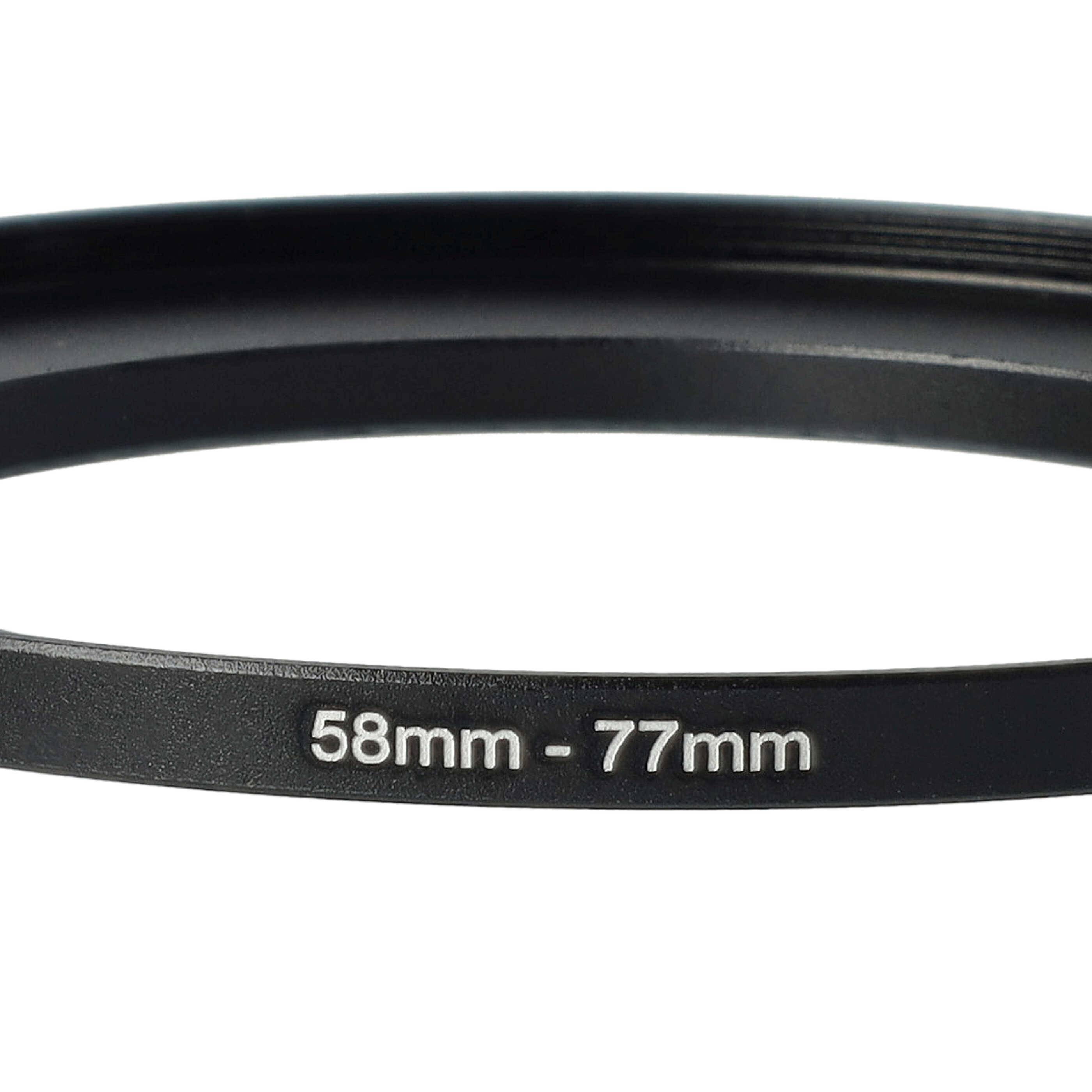 vhbw Step-Up-Ring Adapter von 58 mm auf 77 mm für Kamera Objektiv | Filteradapter, Metall, Schwarz-4