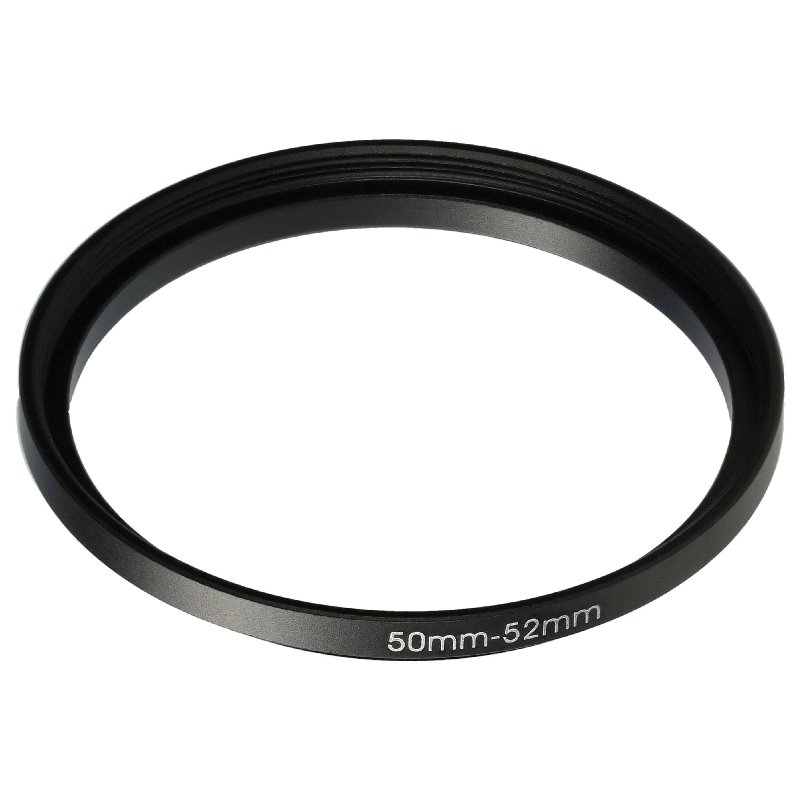 vhbw Step-Up-Ring Adapter 50mm - 52mm für Kamera Objektiv | Filteradapter, Metall Schwarz-0
