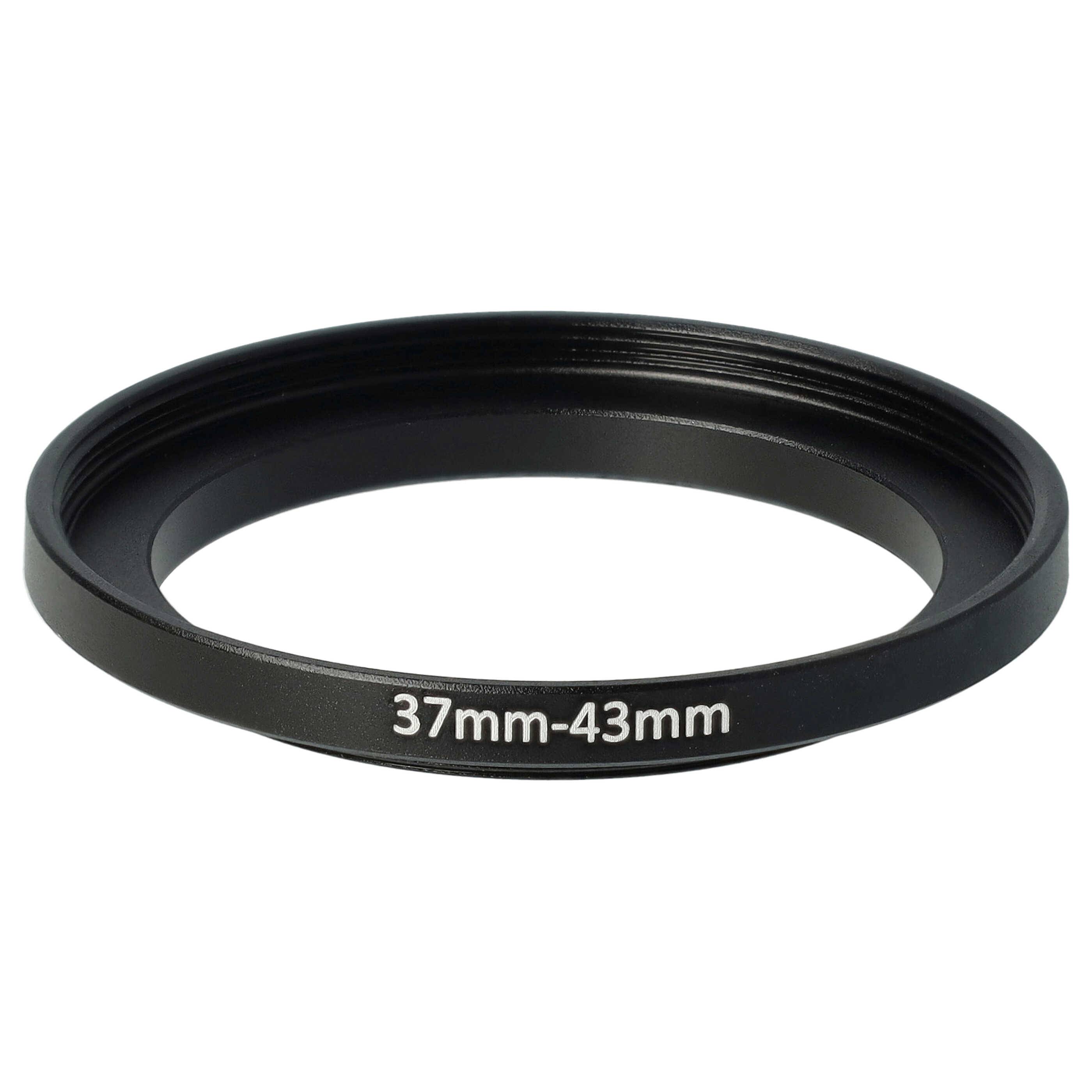vhbw Step-Up-Ring Adapter 37mm - 43mm für Kamera Objektiv | Filteradapter, Metall Schwarz-0