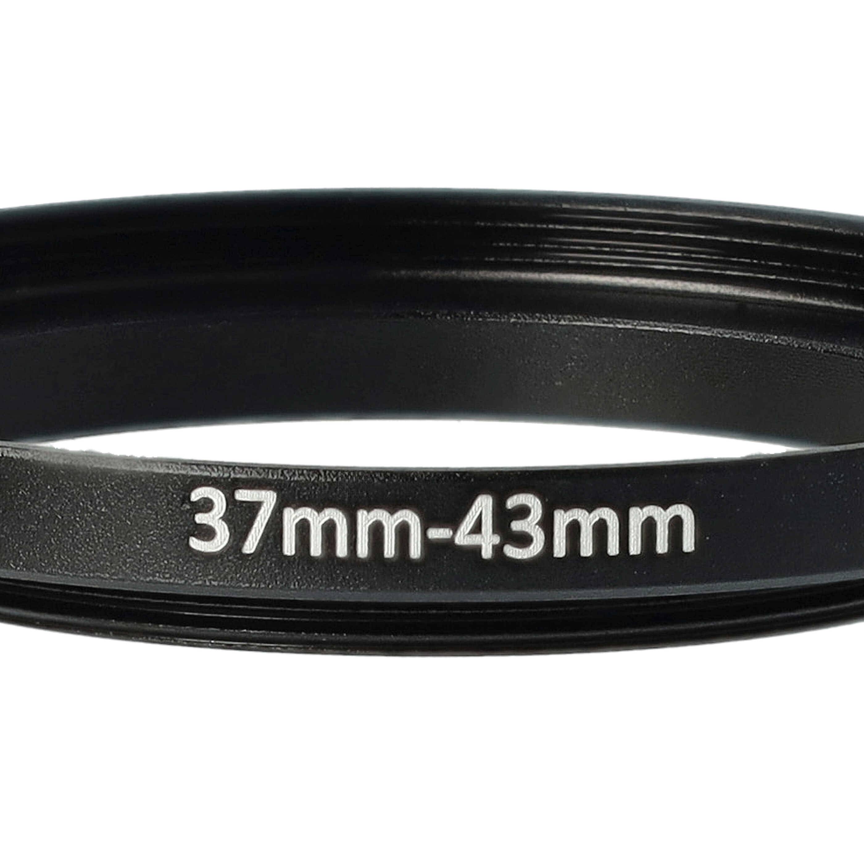 vhbw Step-Up-Ring Adapter 37mm - 43mm für Kamera Objektiv | Filteradapter, Metall Schwarz-4
