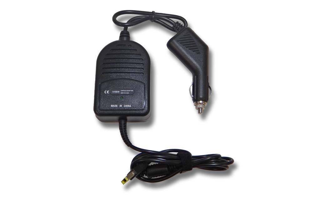 vhbw KFZ-Ladekabel kompatibel mit Lenovo ThinkPad 240 | S431, Helix, L440, L540, S440 Notebook - 12V Ladegerät Schwarz 4-0