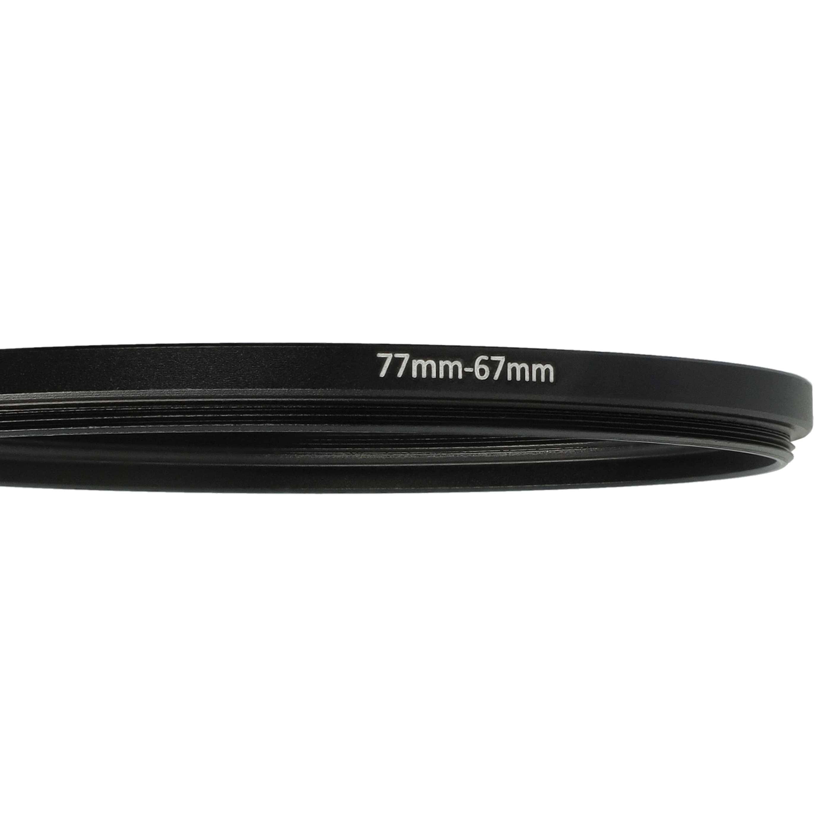 vhbw Step-Down-Ring Adapter von 77 mm auf 67 mm für Kamera Objektiv | Filteradapter, Metall Schwarz-4