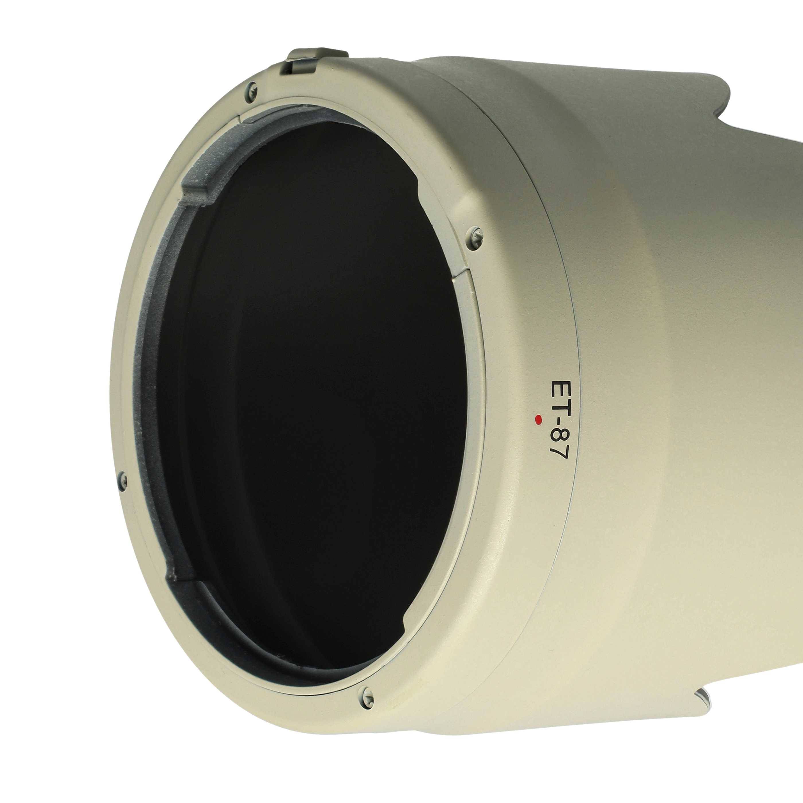 vhbw Gegenlichtblende kompatibel mit Canon EF 70-200mm F | 2,8L IS II USM 77mm Objektiv - Grau Weiß, Kunststoff-4