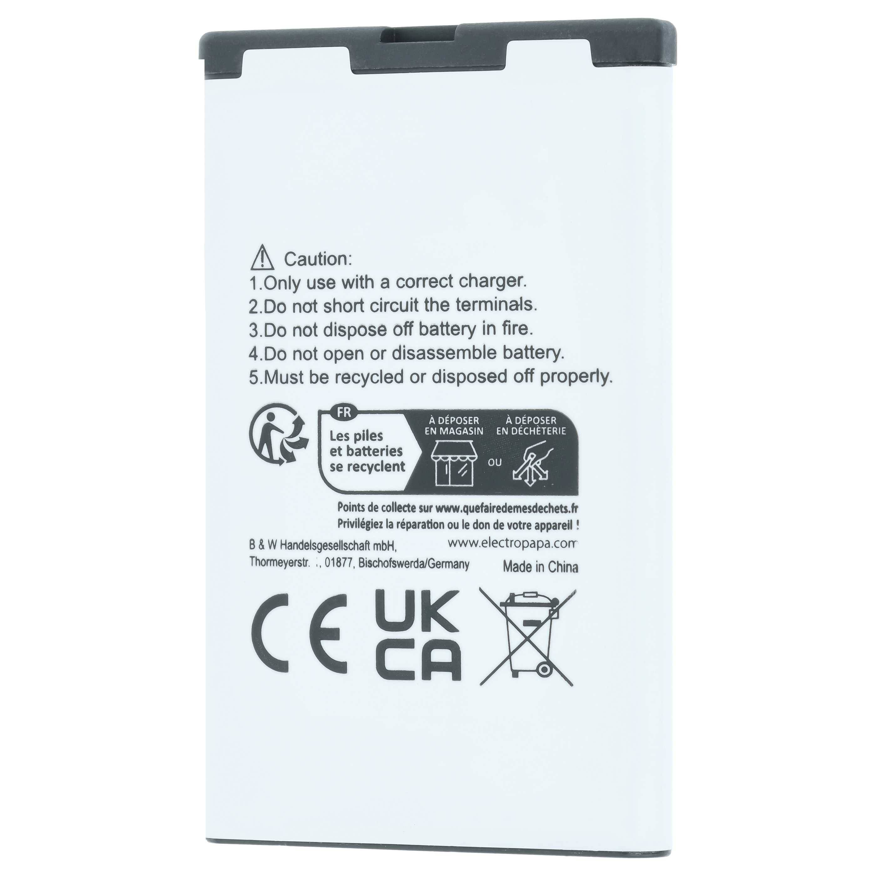 vhbw Akku Ersatz für Doro RCB01 | für Handy Smartphone Telefon (1350 mAh, 3,7 V, Li-Ion)-3