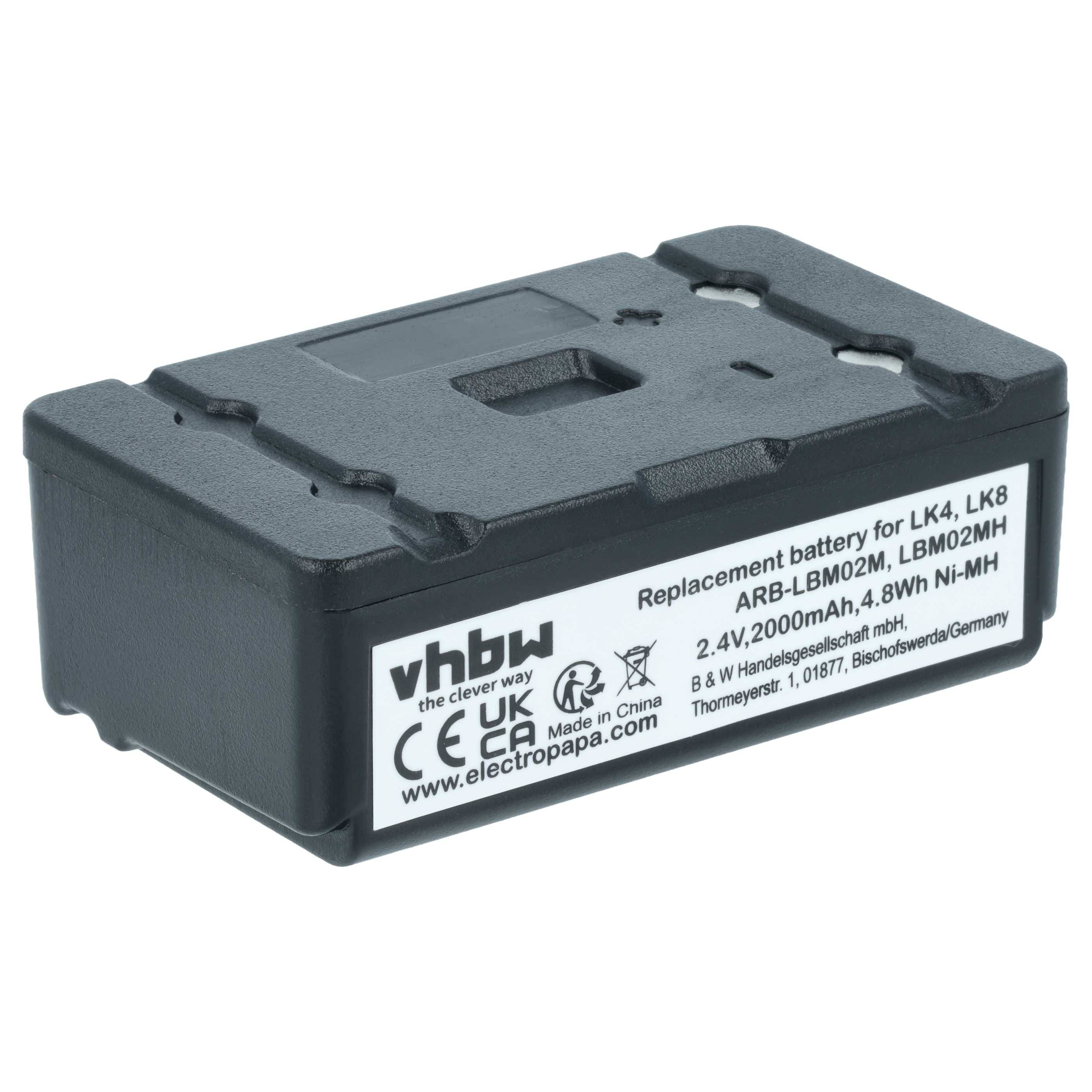 vhbw Akku kompatibel mit Autec LK8 | Light LK8, Light LK6, Light LK4, LK6, LK4 Fernbedienung Remote Control (2000 mAh, 2-0