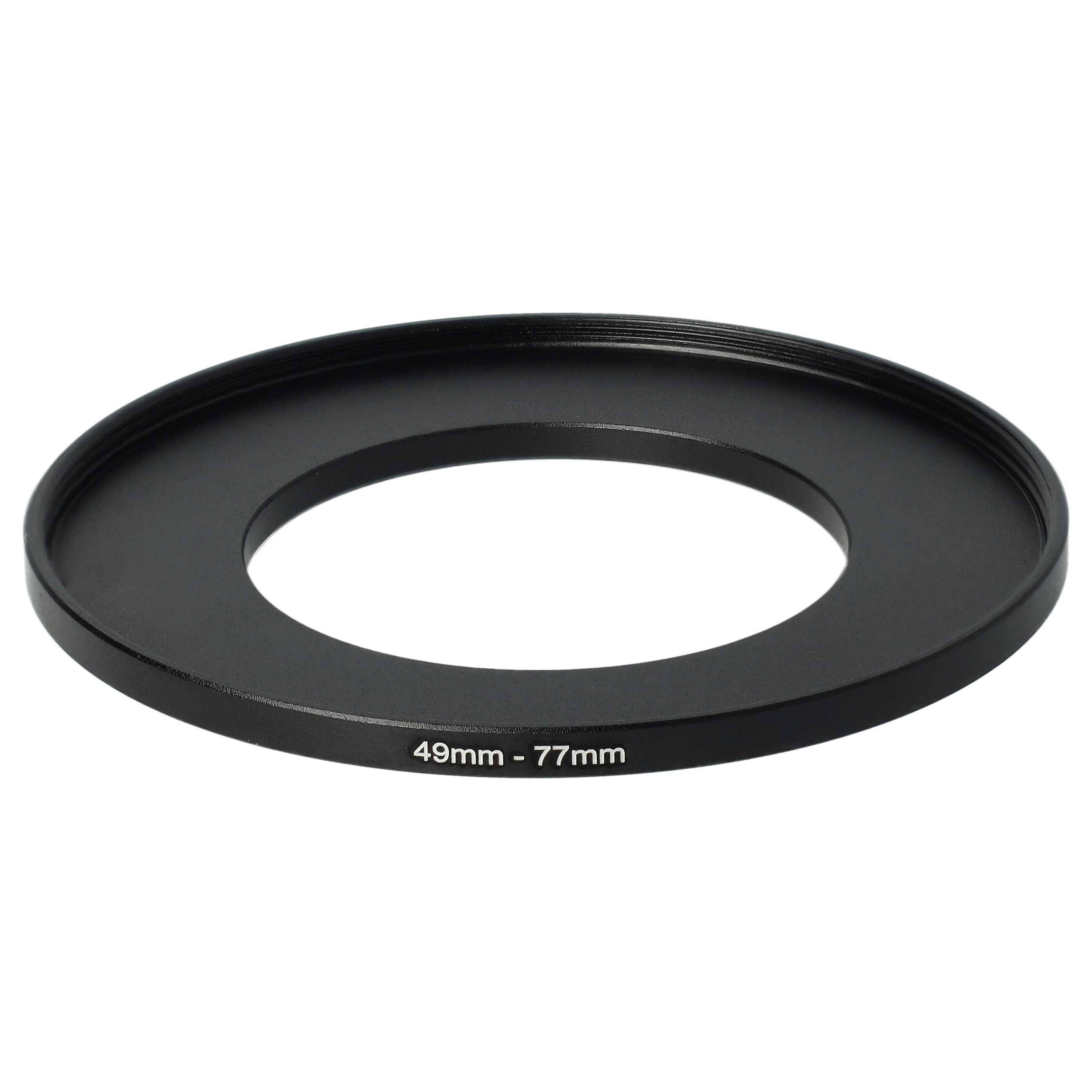 vhbw Step-Up-Ring Adapter von 49 mm auf 77 mm für Kamera Objektiv | Filteradapter, Metall, Schwarz-0