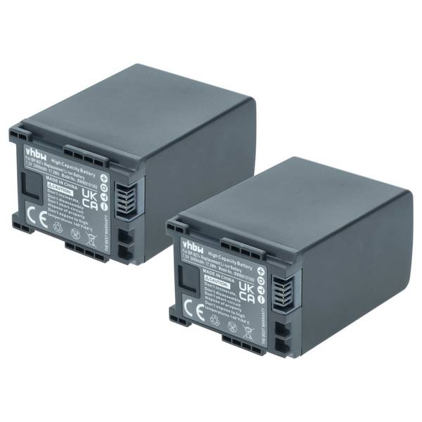 vhbw 2x Akku kompatibel mit Canon FS200 | FS21, FS22, FS30, FS20, FS300 Videokamera Camcorder (2400 mAh, 7,2 V, Li-Ion)