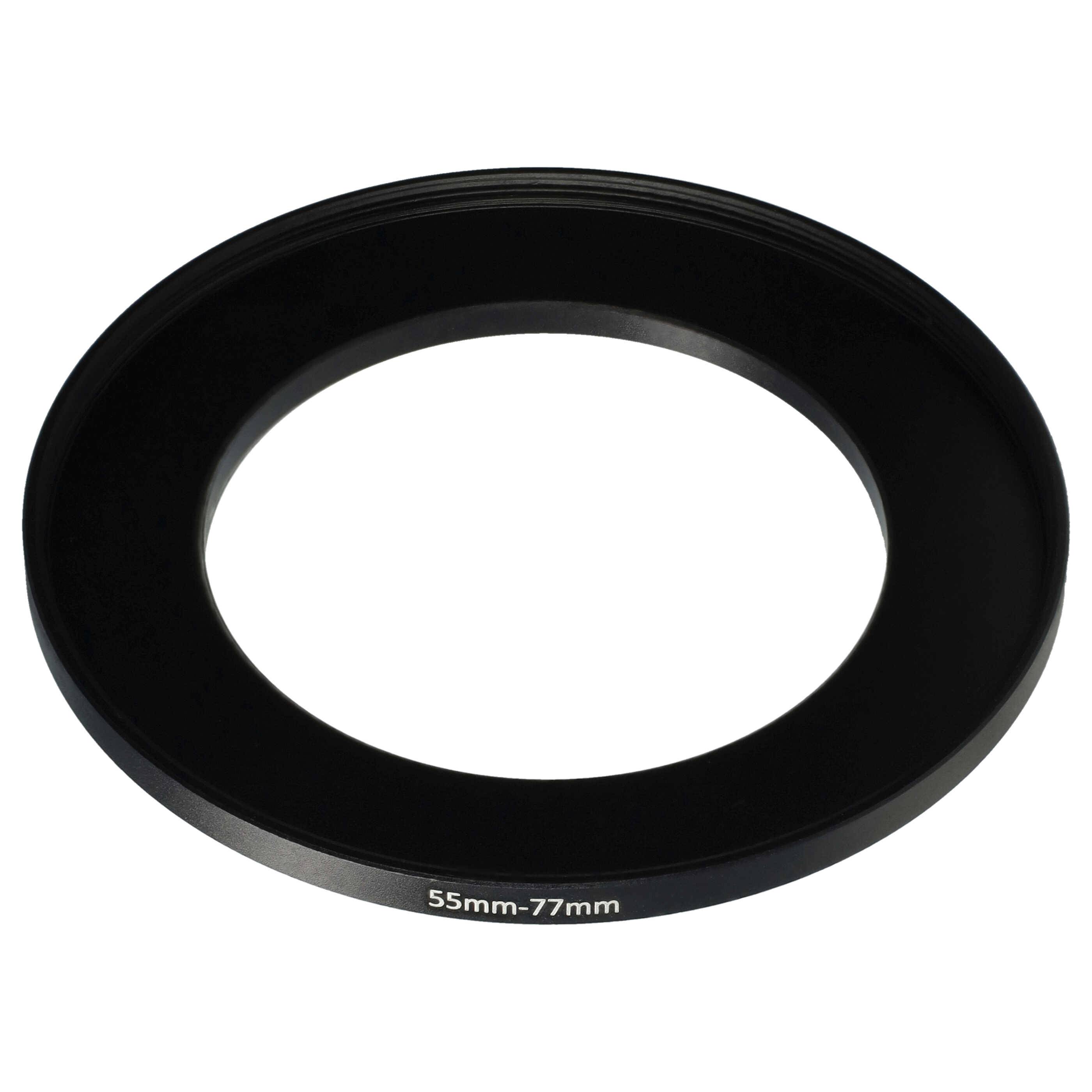 vhbw Step-Up-Ring Adapter 55mm - 77mm für Kamera Objektiv | Filteradapter, Metall Schwarz-0