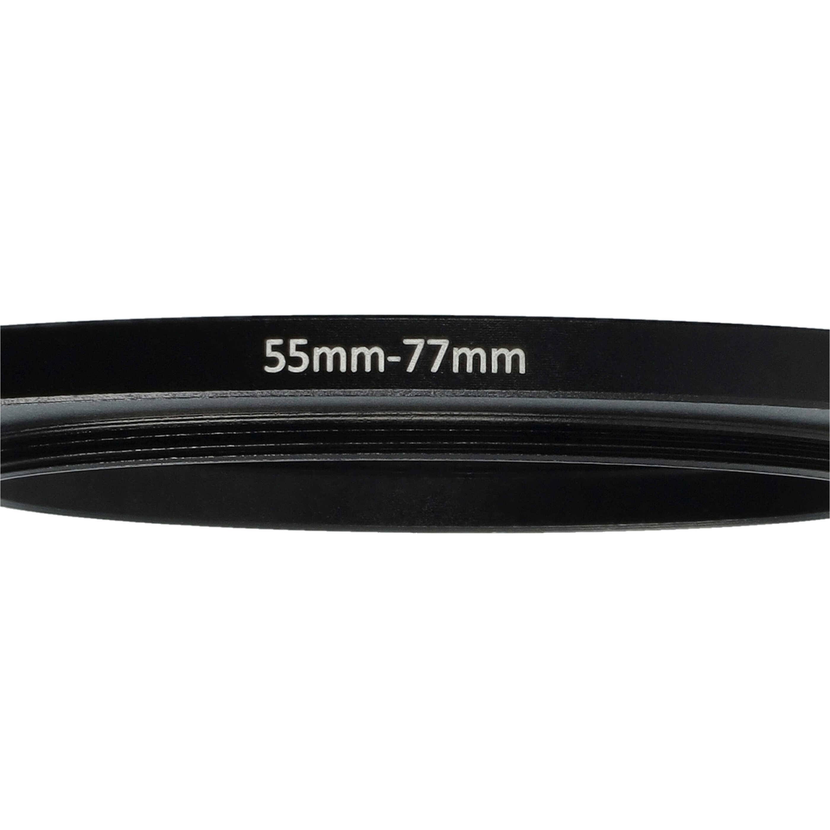 vhbw Step-Up-Ring Adapter 55mm - 77mm für Kamera Objektiv | Filteradapter, Metall Schwarz-4