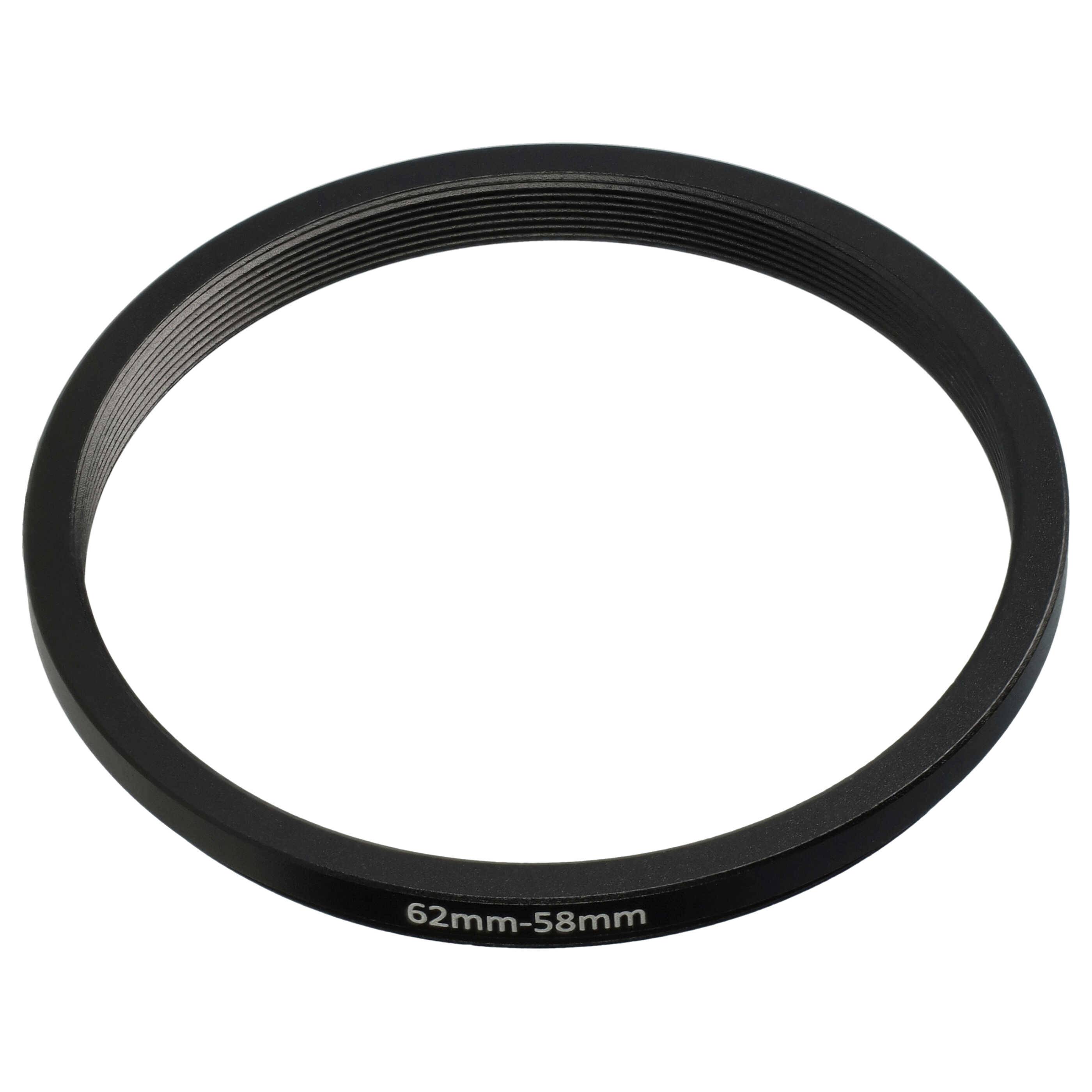 vhbw Step-Down-Ring Adapter 62 mm auf 58 mm für Kamera Objektiv | Filteradapter Metall-0