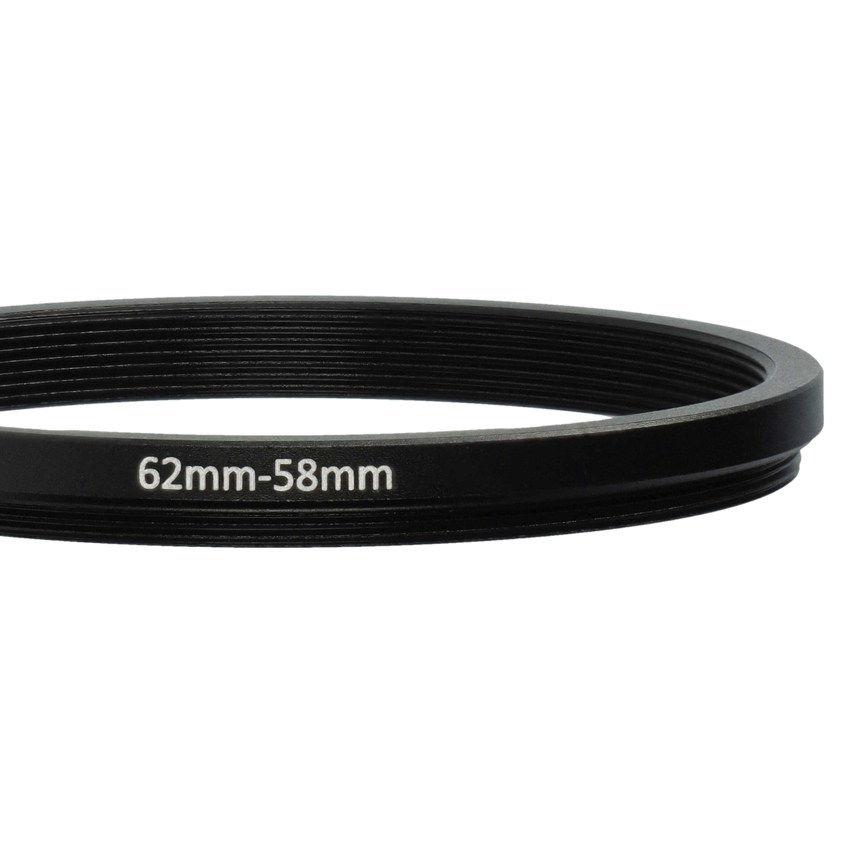 vhbw Step-Down-Ring Adapter 62 mm auf 58 mm für Kamera Objektiv | Filteradapter Metall-4