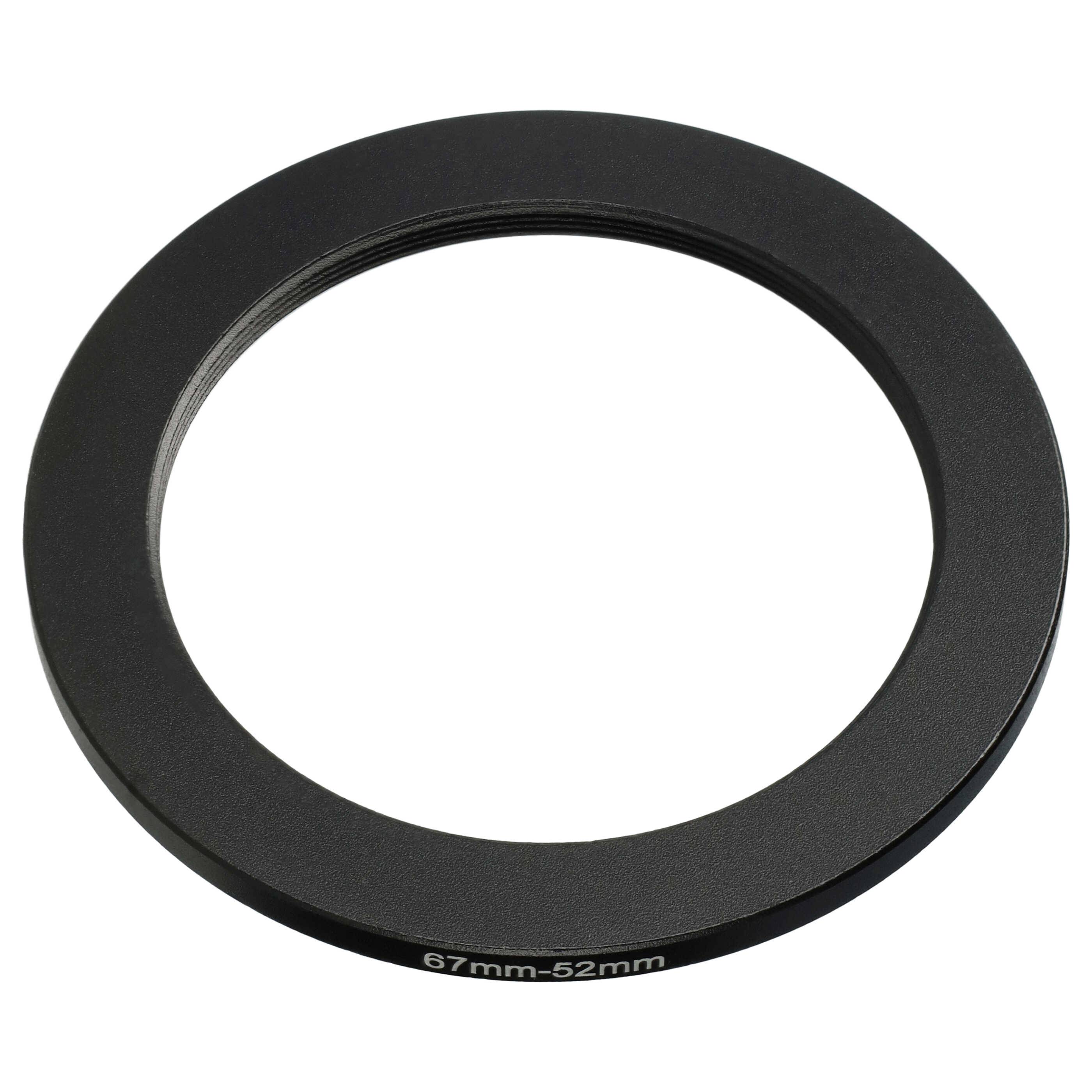 vhbw Step-Down-Ring Adapter von 67 mm auf 52 mm für Kamera Objektiv | Filteradapter, Metall, Schwarz-0