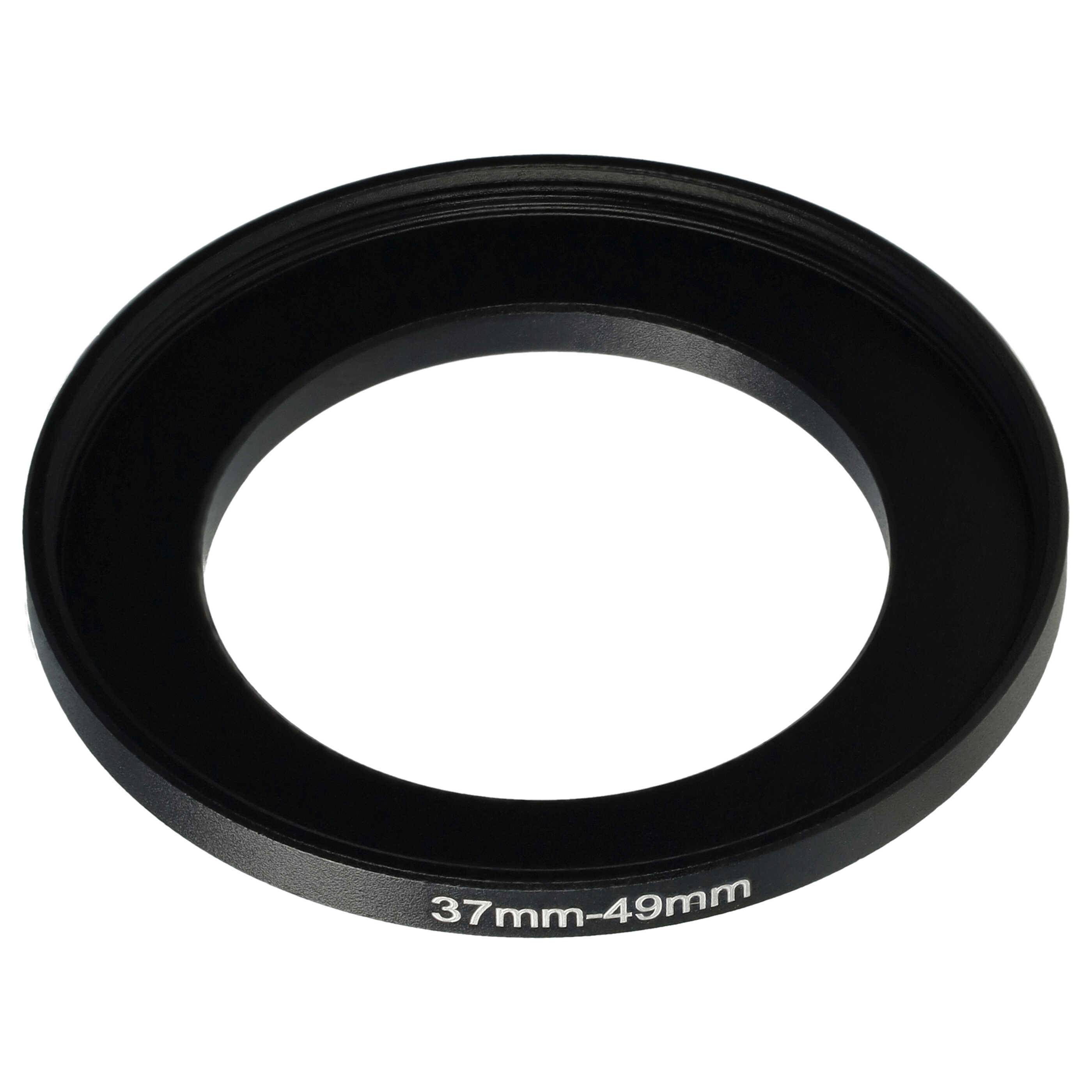 vhbw Step-Up-Ring Adapter von 37 mm auf 49 mm für Kamera Objektiv | Filteradapter, Metall, Schwarz-0