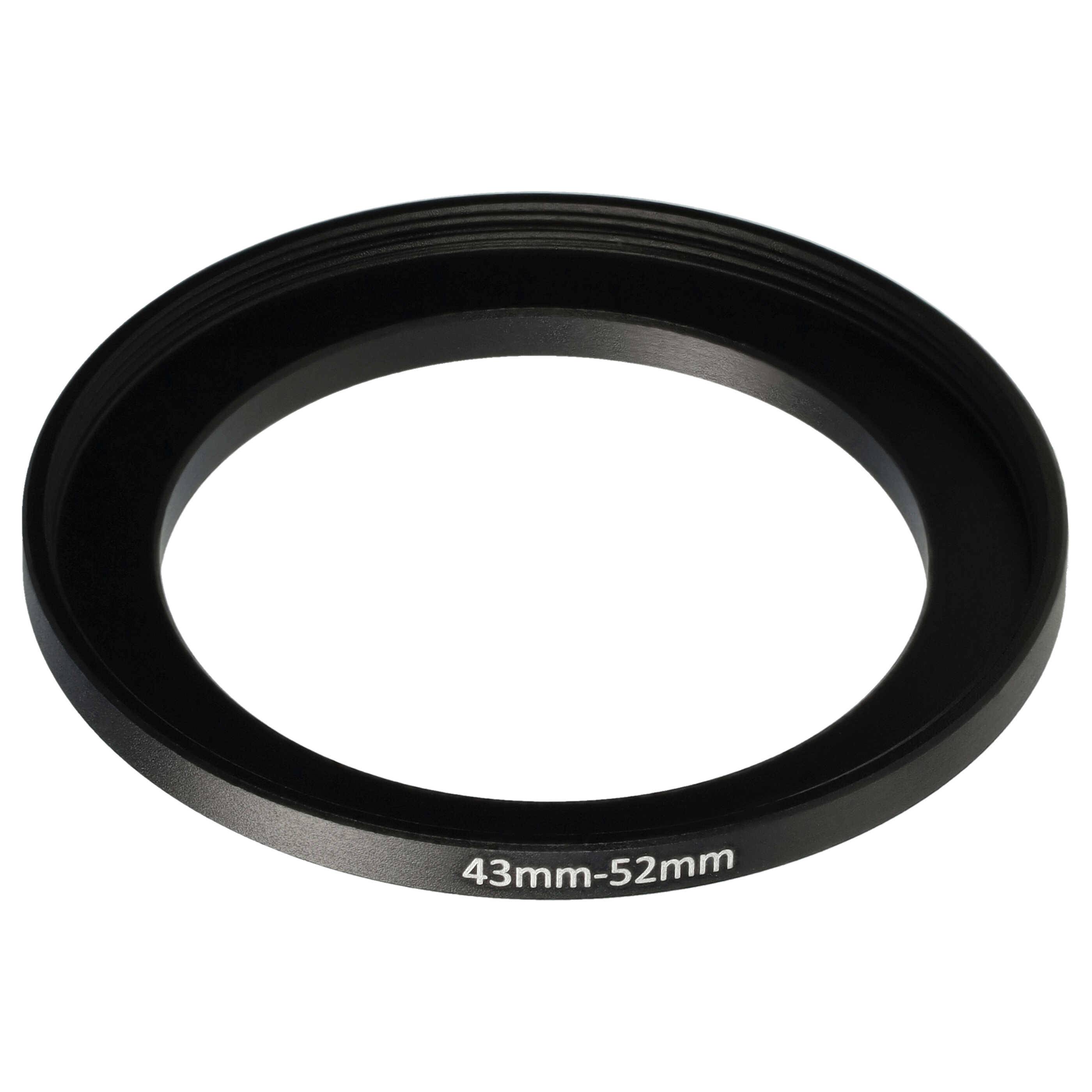 vhbw Step-Up-Ring Adapter von 43 mm auf 52 mm für Kamera Objektiv | Filteradapter, Metall, Schwarz-0