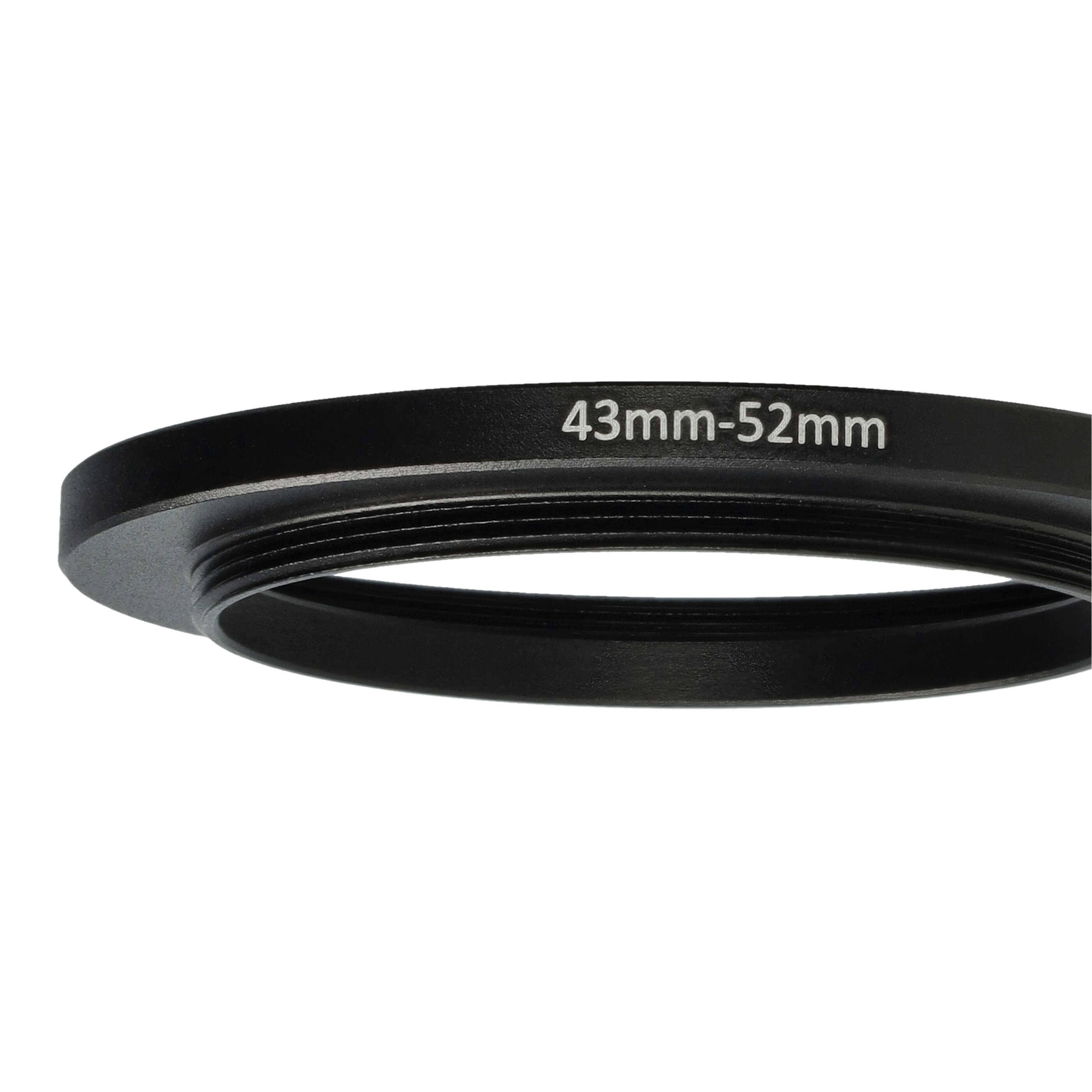 vhbw Step-Up-Ring Adapter von 43 mm auf 52 mm für Kamera Objektiv | Filteradapter, Metall, Schwarz-4