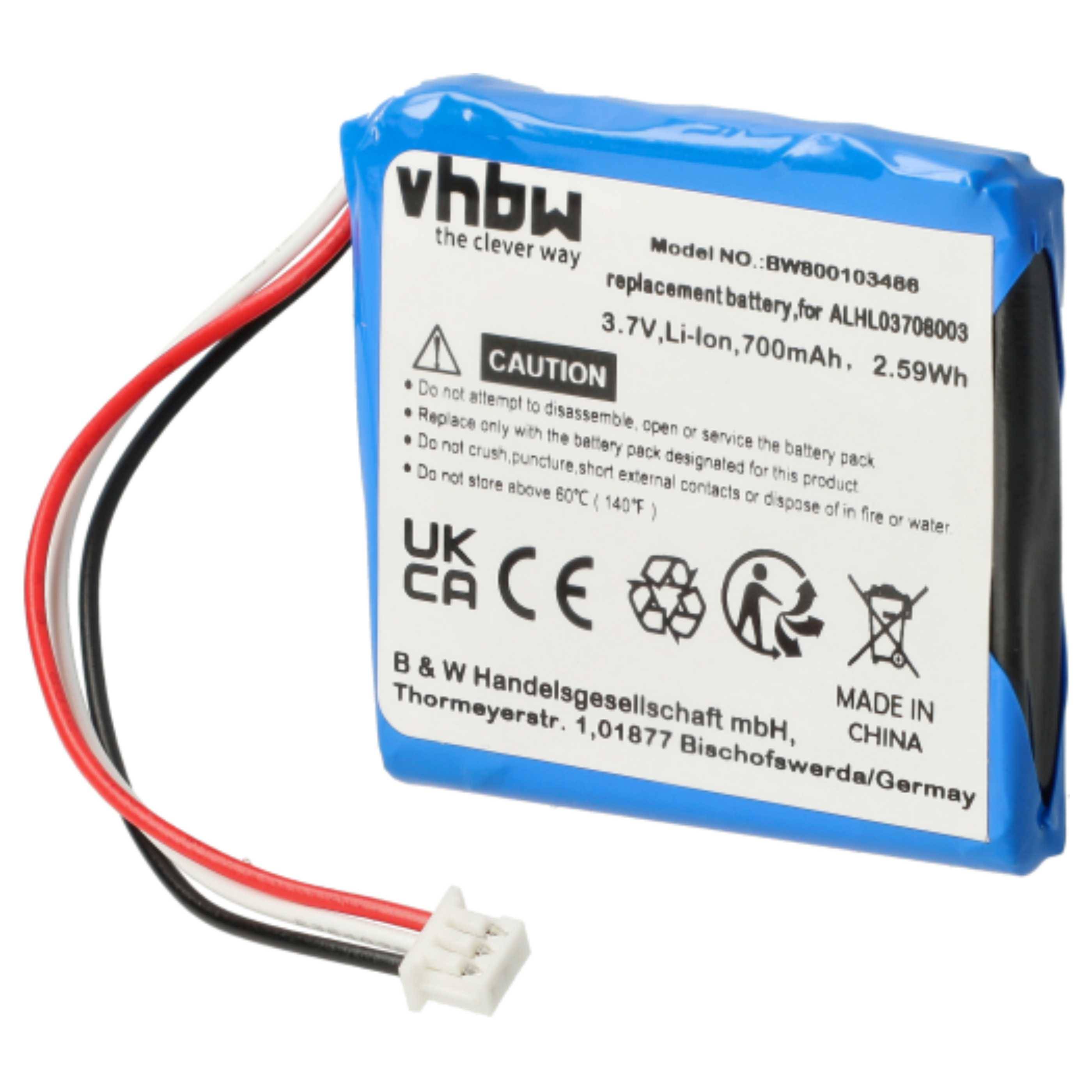 vhbw Akku kompatibel mit TomTom Start 25 | 4EN42, 20, 4EN52, 4EN.001.02 GPS Navigation Navi (700 mAh, 3,7 V, Li-Ion)-0