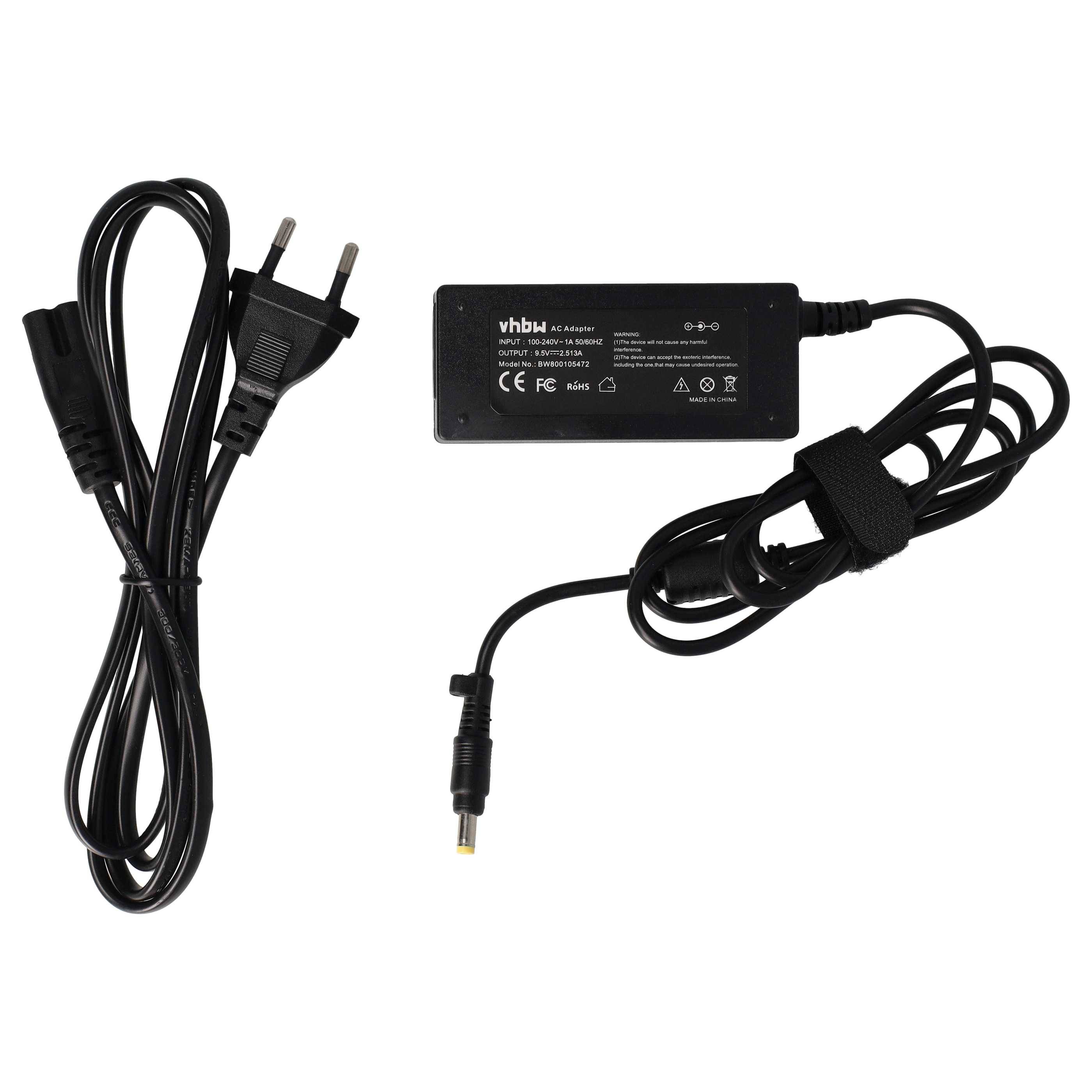 vhbw 1x Netzteil kompatibel mit Asus Eee PC 701SD | 701SDX, 5G, 8G, 4G, 701, 700, 904hd, 904, 901, AD59930, 900 Notebook-0