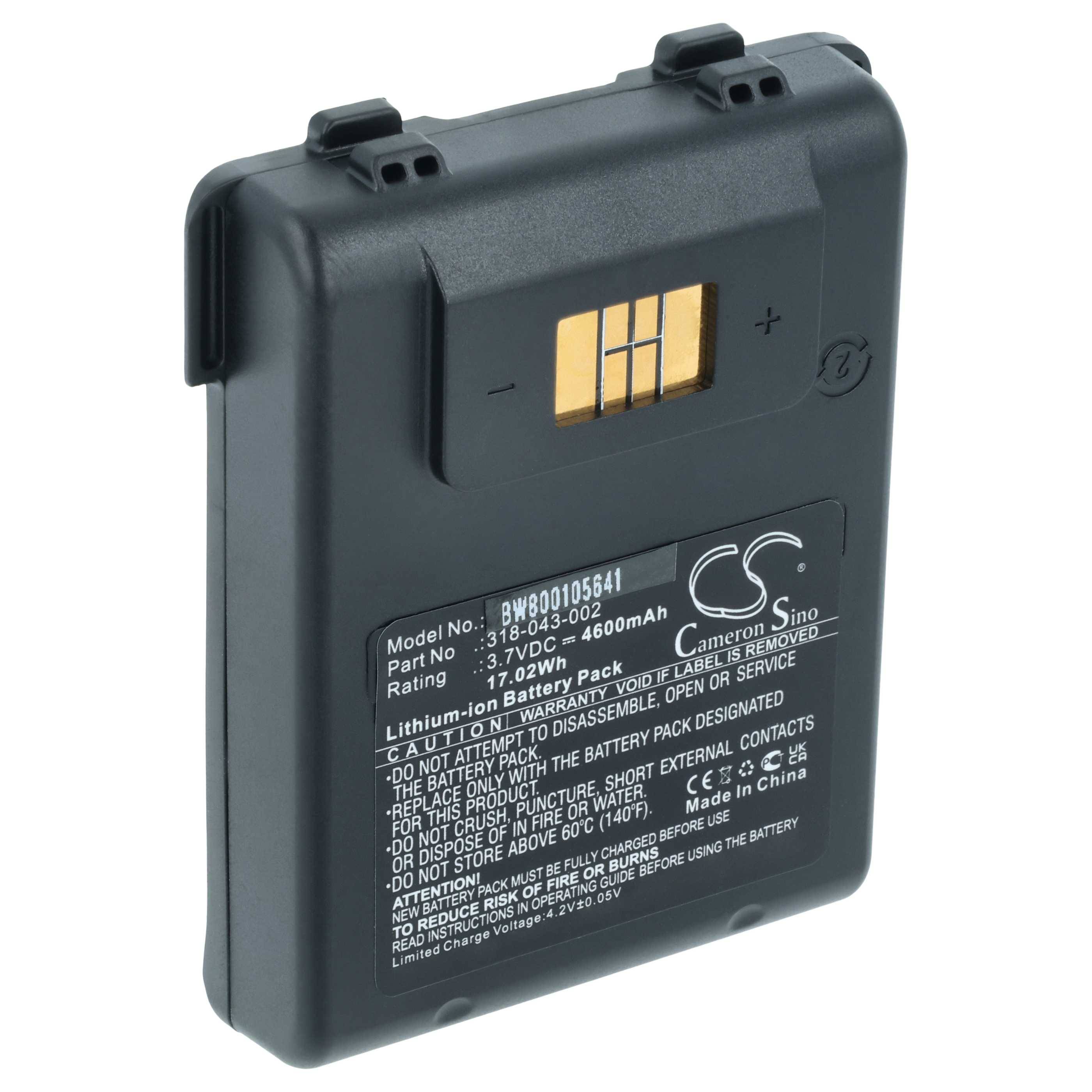 vhbw Akku Ersatz für Intermec 318-043-012 | 318-043-002, 1000AB01, 318-043-022 für Barcodescanner POS (4600 mAh, 3,7 V-0
