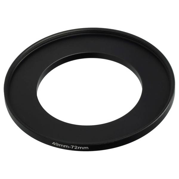vhbw Step-Up-Ring Adapter 49mm - 72mm für Kamera Objektiv | Filteradapter, Metall Schwarz