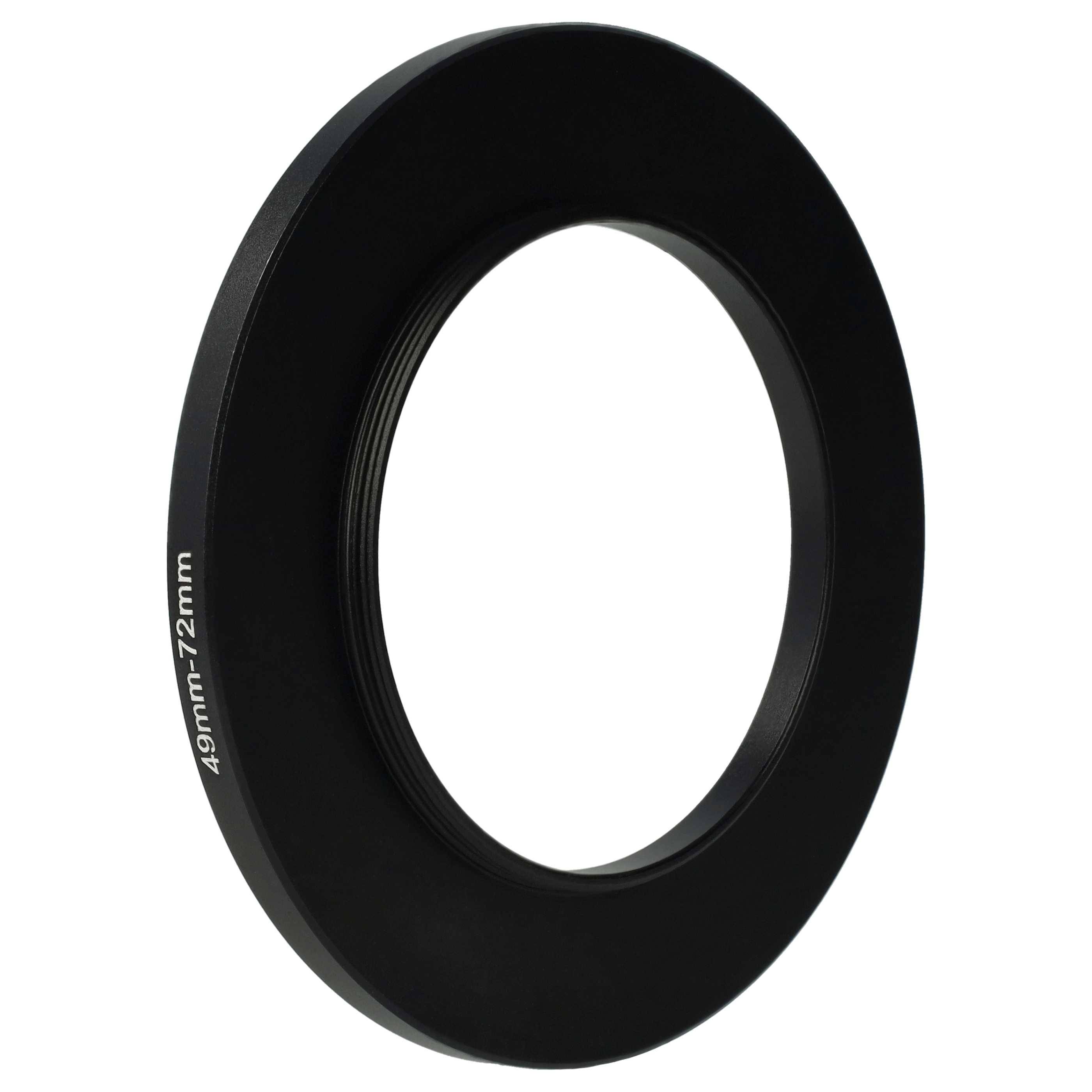 vhbw Step-Up-Ring Adapter 49mm - 72mm für Kamera Objektiv | Filteradapter, Metall Schwarz-1