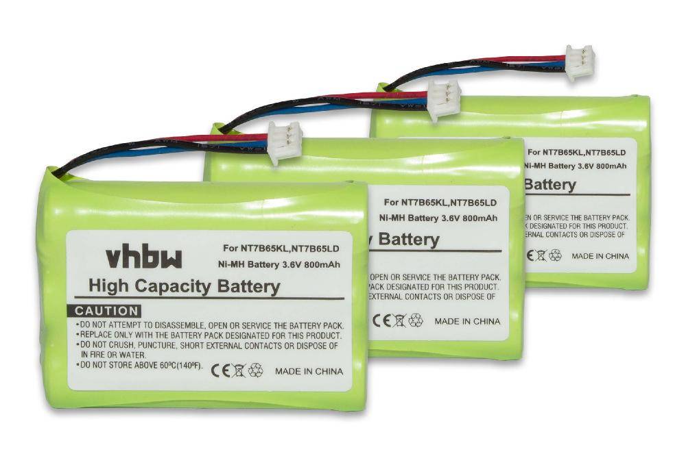 vhbw 3x Akku kompatibel mit Auerswald Comfort DECT 800 | 7430, 7420, 4145, 7449, 7440, 7439, 7434 schnurlos Festnetz-0