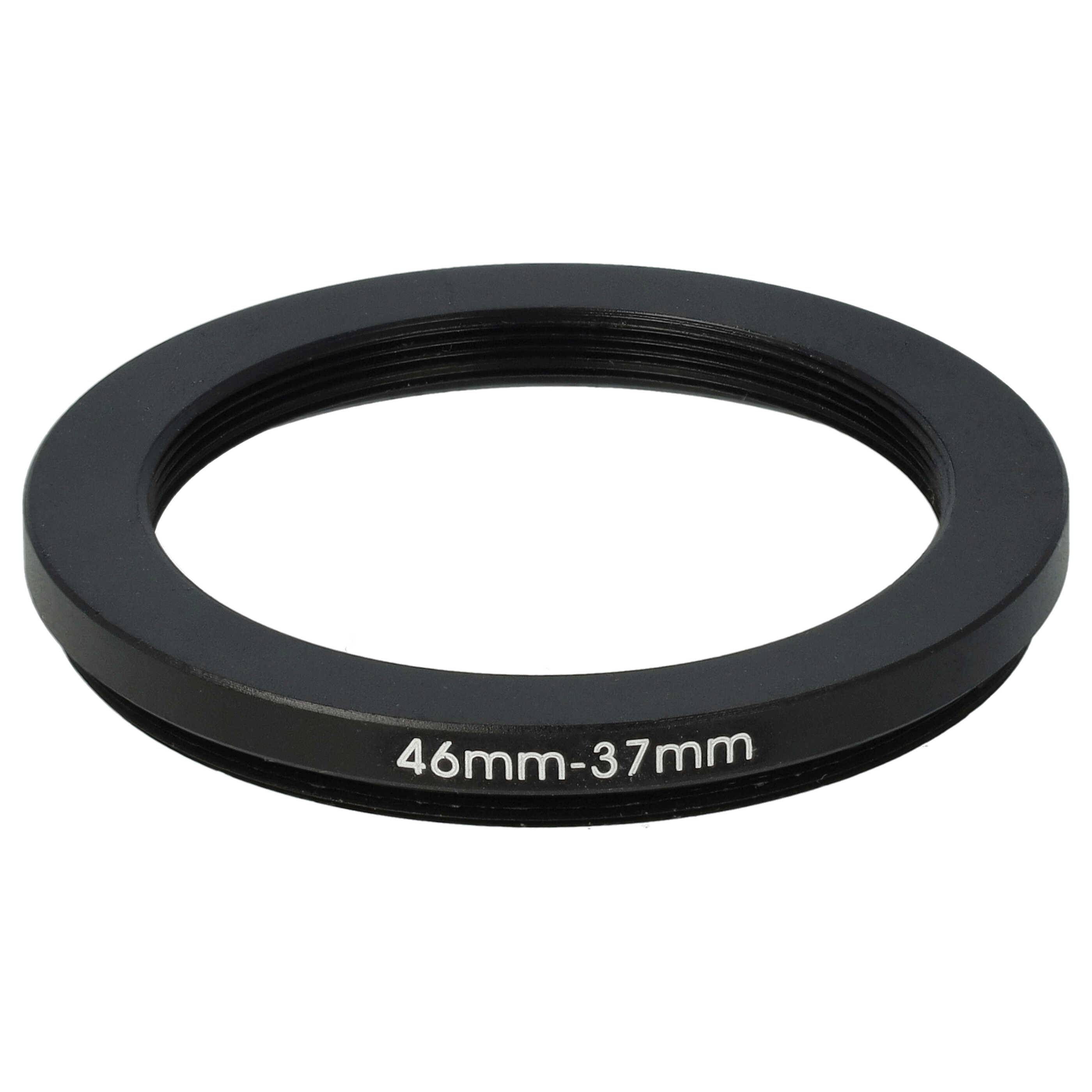 vhbw Step-Down-Ring Adapter von 46 mm auf 37 mm für Kamera Objektiv | Filteradapter, Metall Schwarz-0