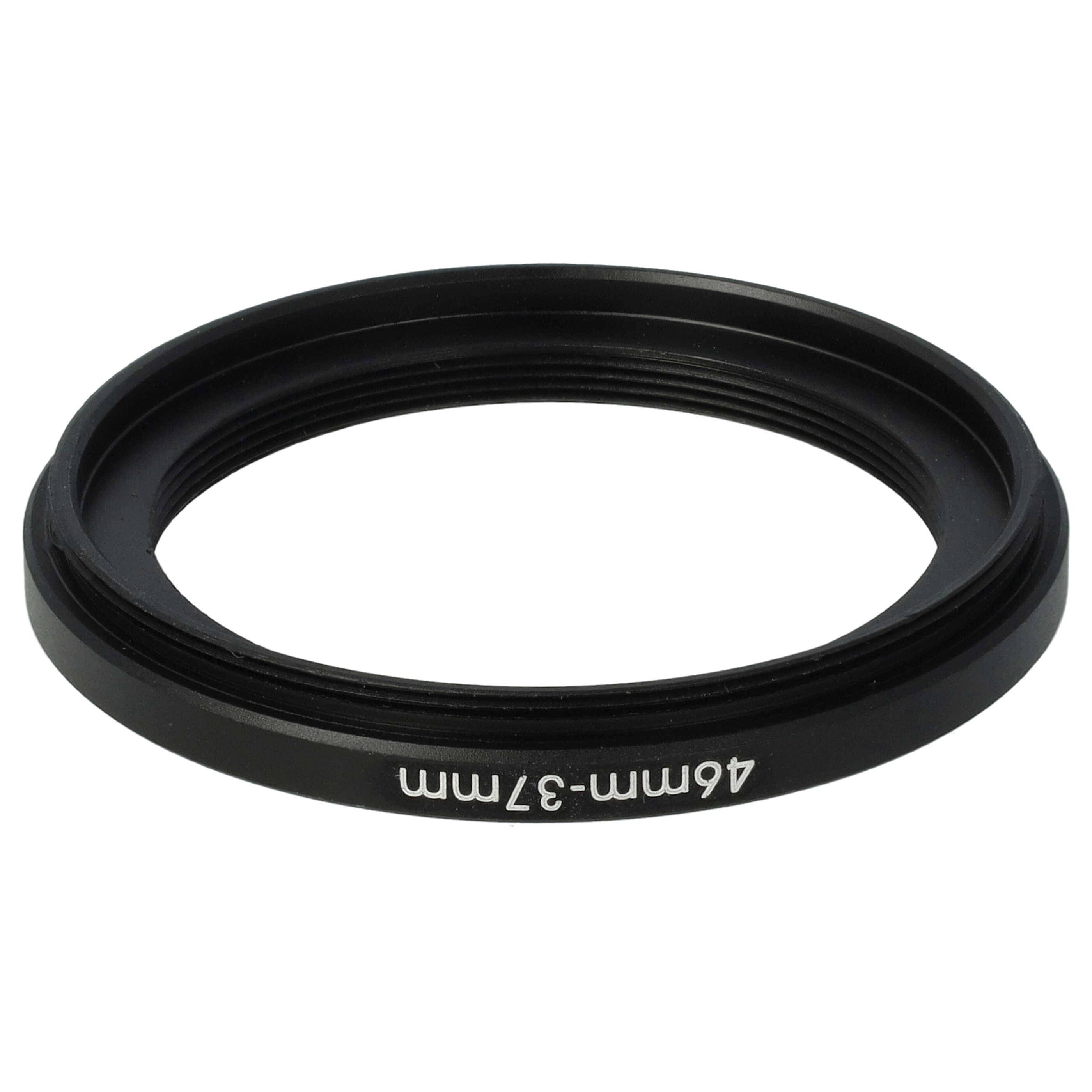 vhbw Step-Down-Ring Adapter von 46 mm auf 37 mm für Kamera Objektiv | Filteradapter, Metall Schwarz-1