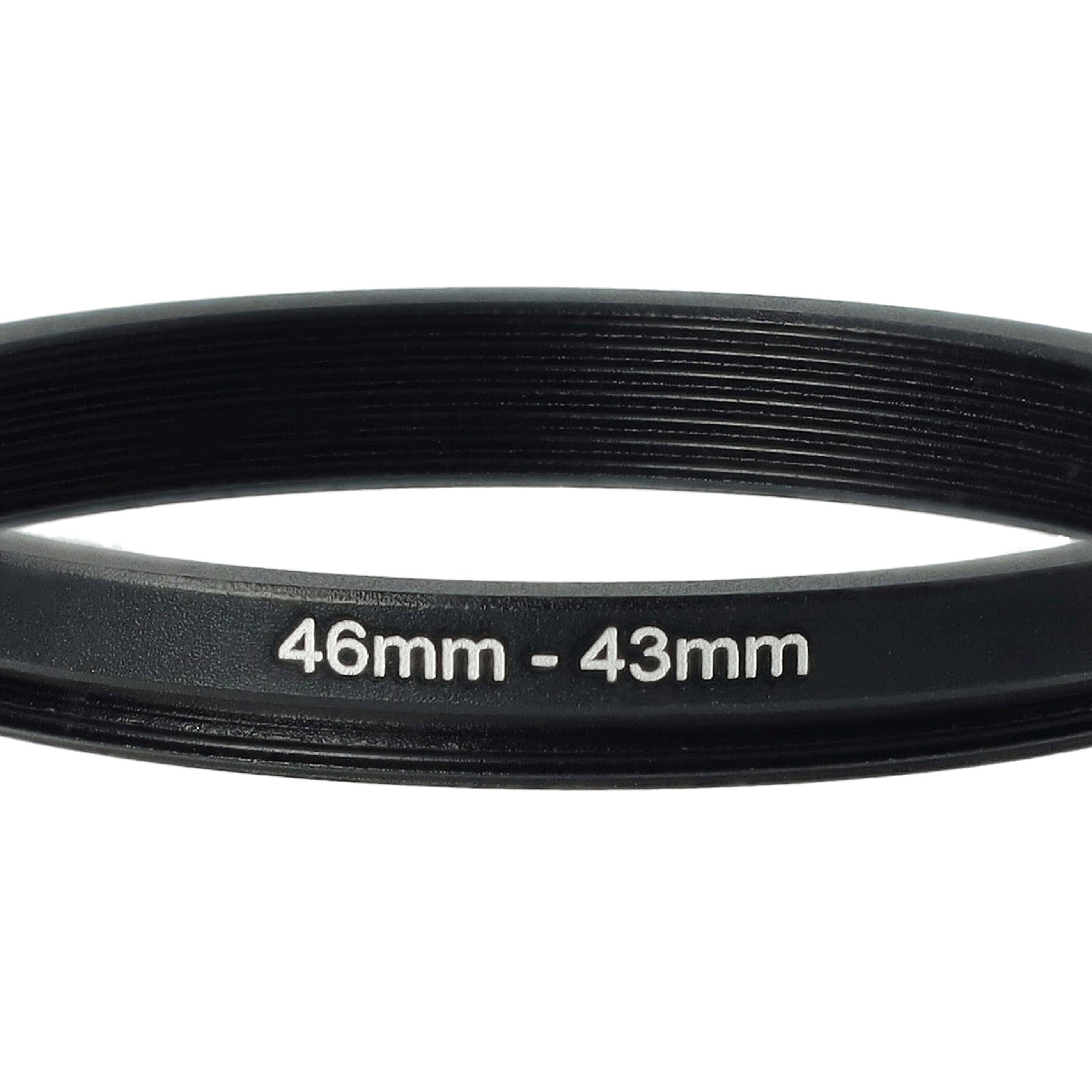 vhbw Step-Down-Ring Adapter von 46 mm auf 43 mm für Kamera Objektiv | Filteradapter, Metall Schwarz-4